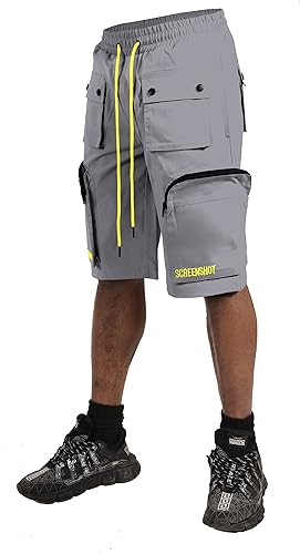 Miniatura 2 de SCREENSHOT Pantalones cortos cargo de nailon multifuncionales para hombre, tela de concha nítida, bolsillos 3D, para senderismo, parte inferior
