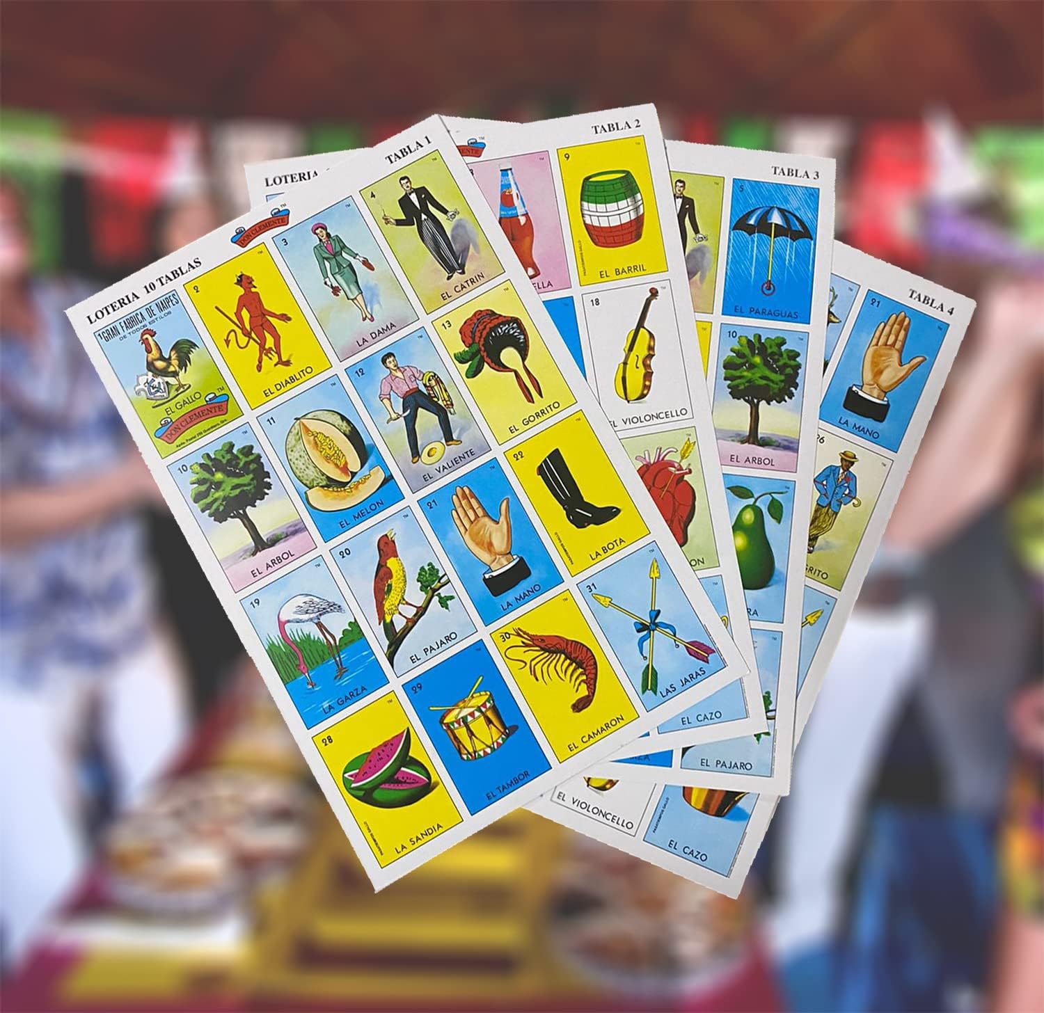 Loteria Mexicana Bingo Set - Traditionelles Mexikanisches Spiel Für 10 Spieler