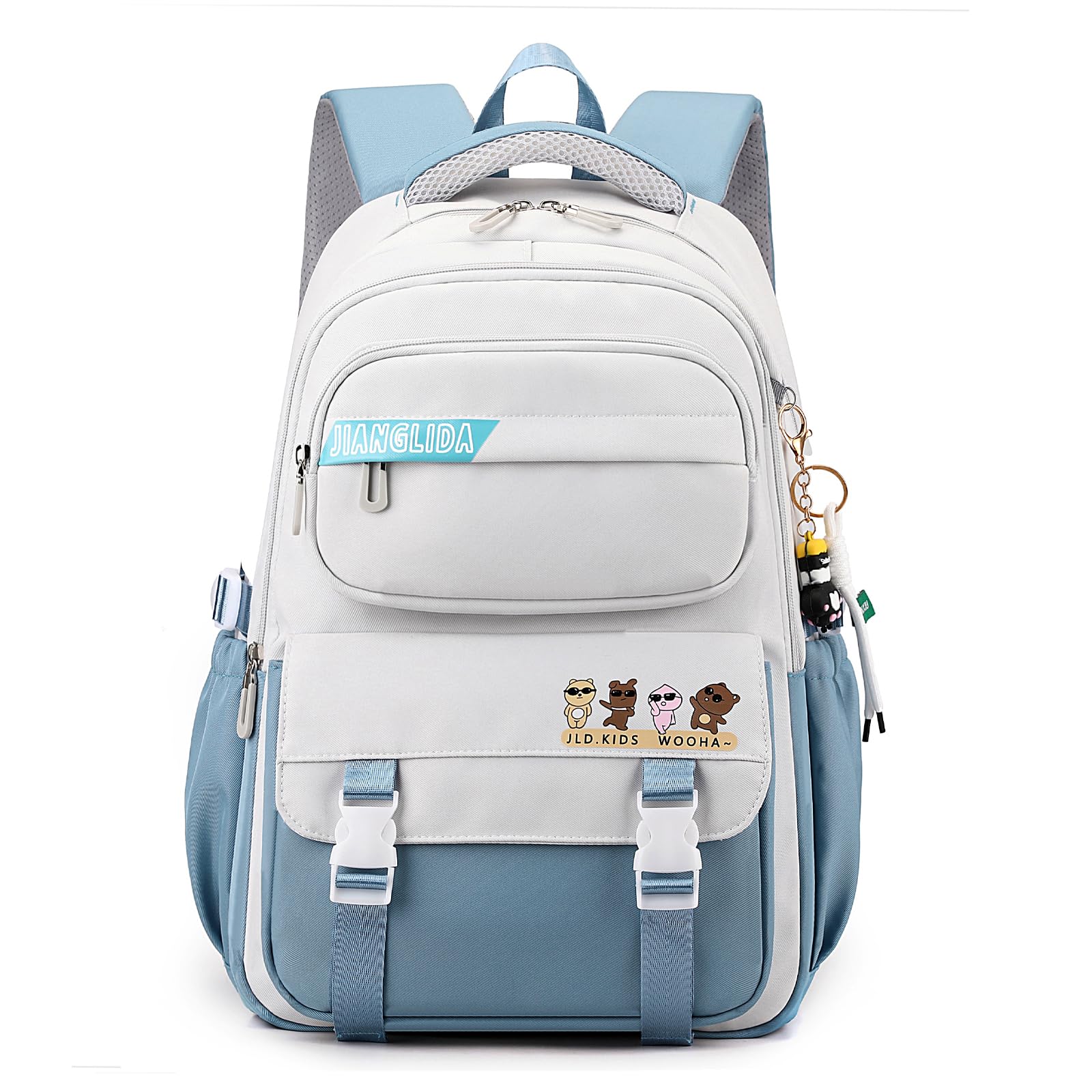 JANSBEN Mochilas Escolares Niña Niño backpack juveniles adolescentes impermeable Nylon Multi-bolsillo 30L
