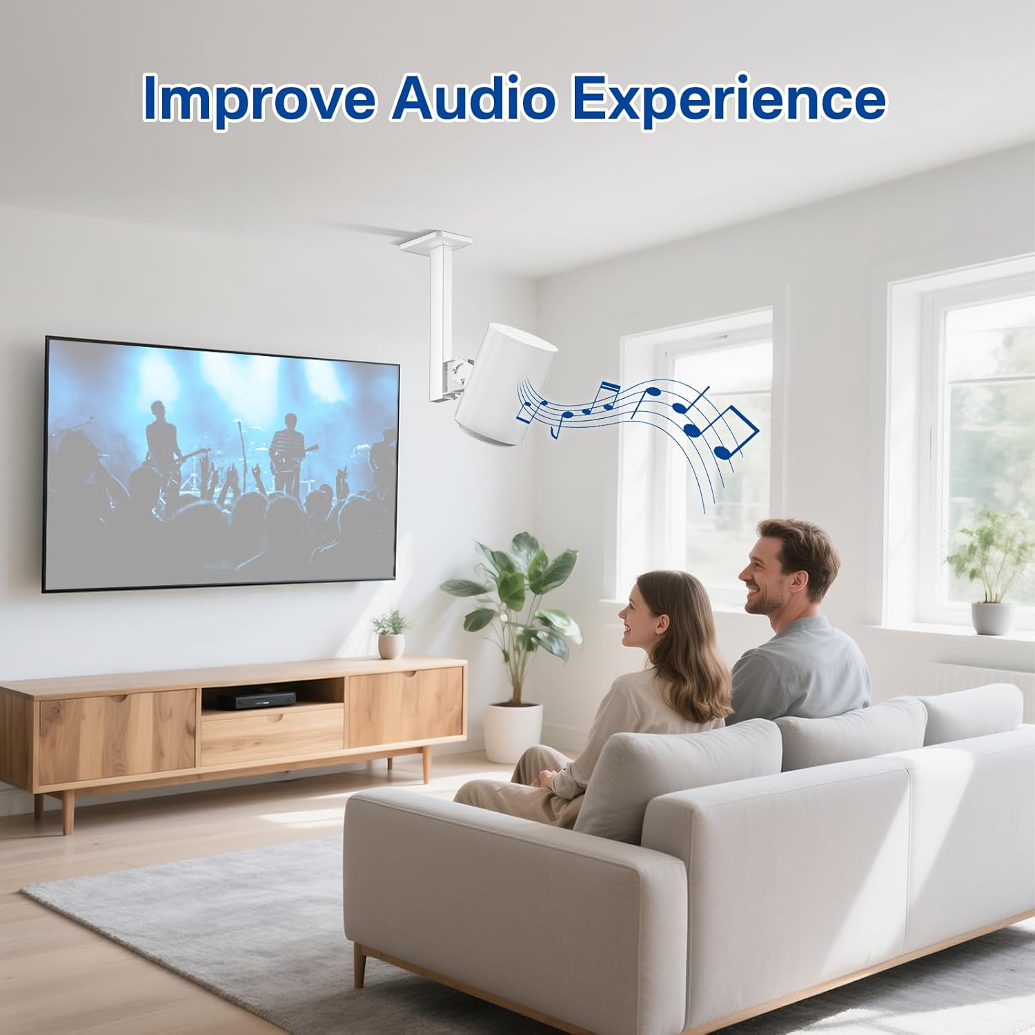 Premium Wooden Tripod Desk Stand and Ceiling Mount for Sonos Era 100 Speaker