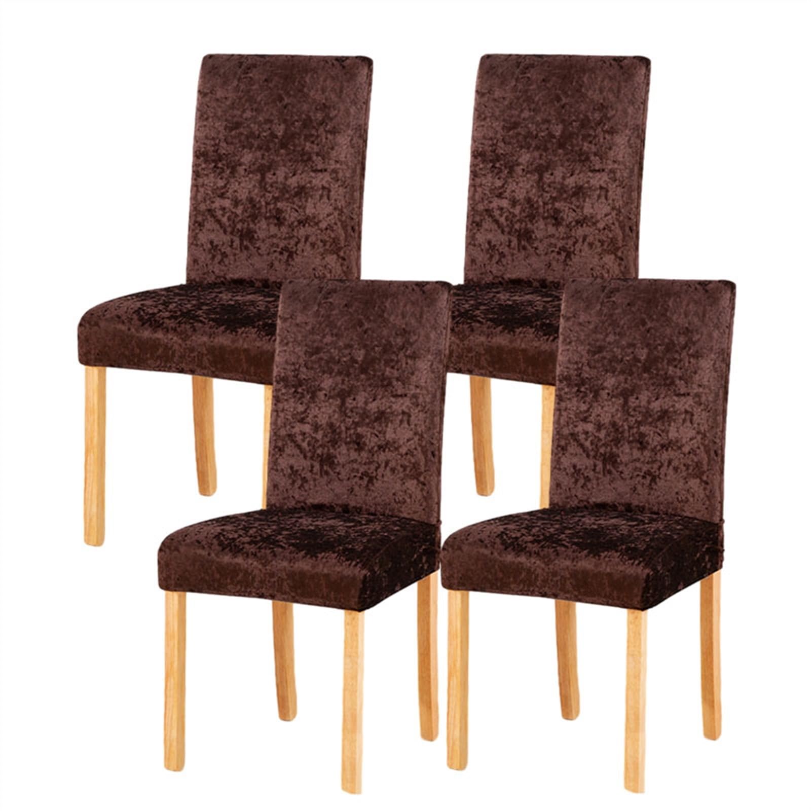 Chair covers, Crushed Velvet Dining Chair Covers,Stretch Removable Washable Dining Chair Slipcover Super Soft Protector for Seat Covers for Wedding Party Dining Room Home Decor (Color : Pink, Size : 8