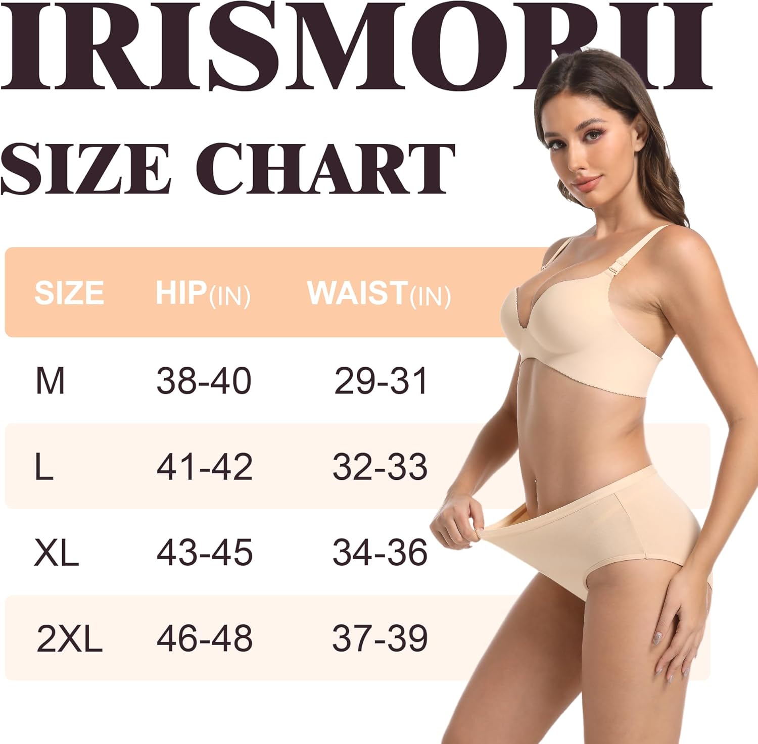 Absorbent Incontinence Underwear for Women Washable Urinary Leak Proof Brief Cotton 56 ML for Maternity Postpartum (Beige M) - Image 5