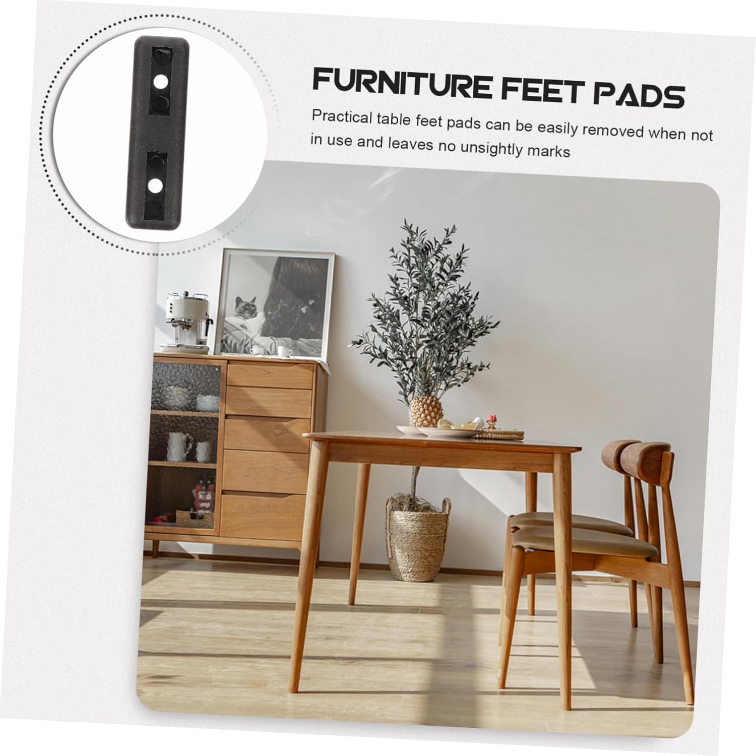 200pcs Furniture Floor Protectors Felt Pads for Chair Legs Non-Slip Silent for Tables Desks Cabinets