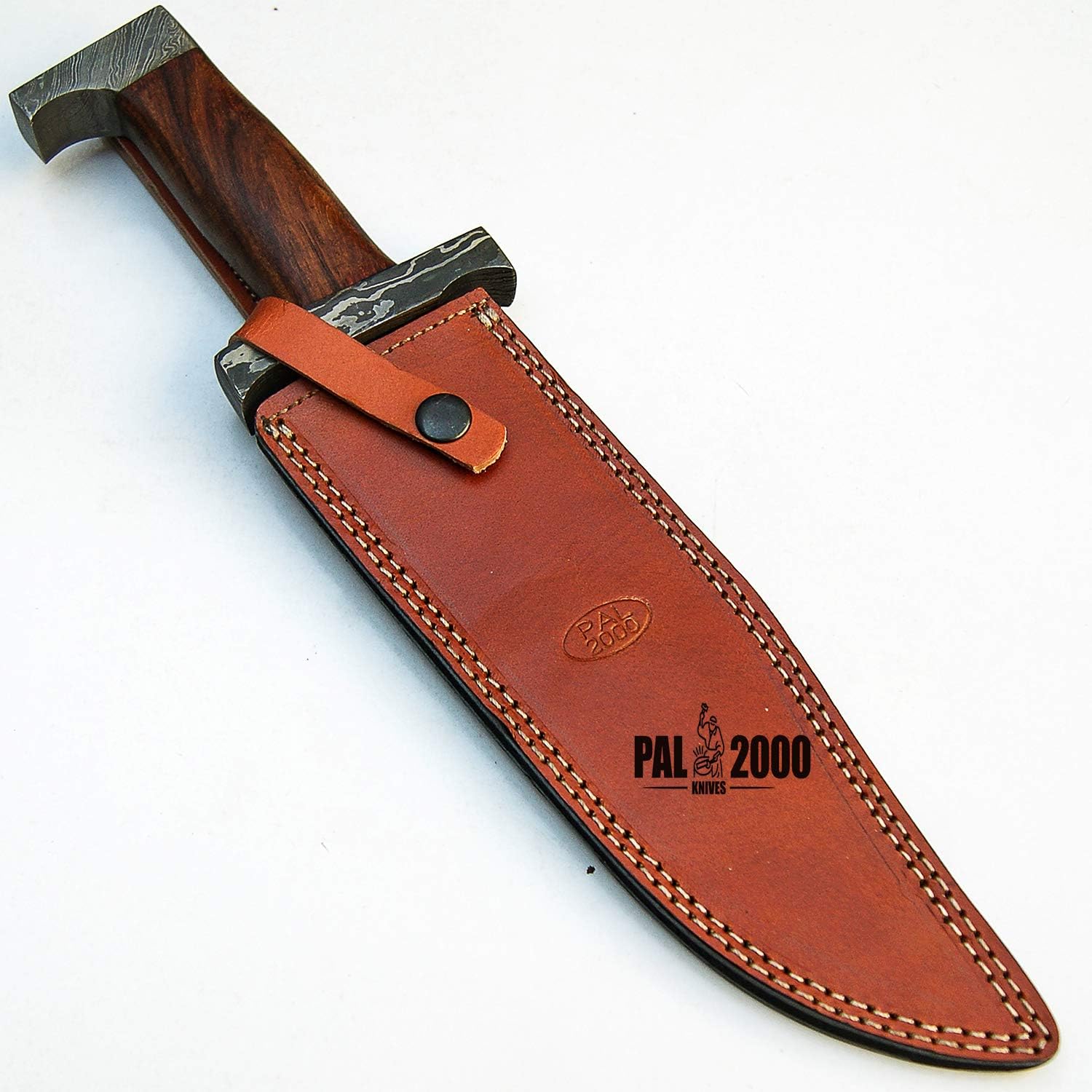 PAL 2000 KNIVES KNI-9447 Handmade Damascus Steel Bowie Knife With Sheath