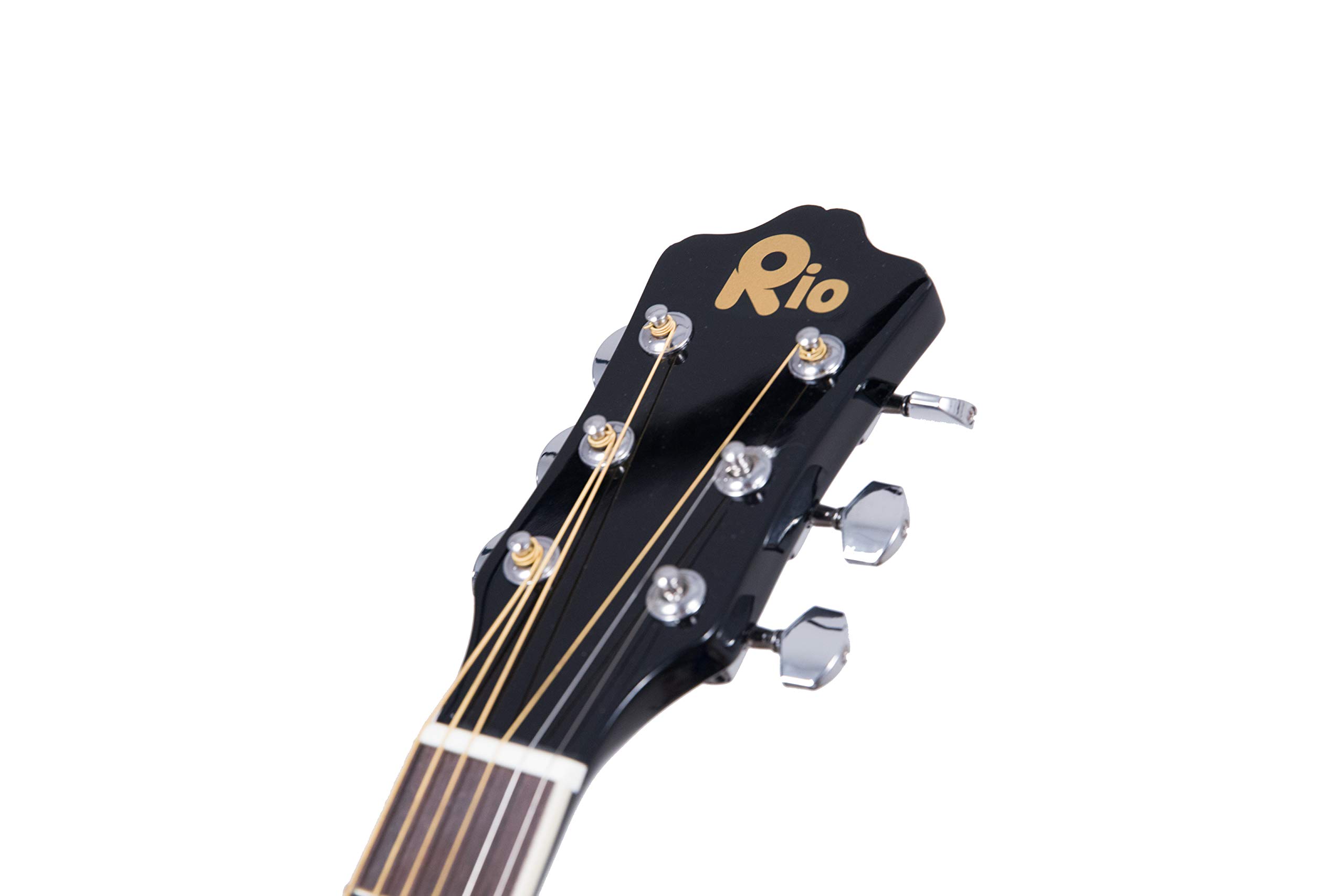 RayGar Guitare acoustique 4/4 avec cordes en acier Noir 104 cm