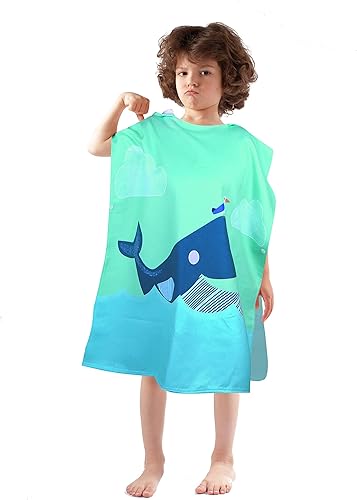 Toallas de playa para niños con capucha, toallas de baño para niños, lindo poncho de tiburón de dibujos animados, toalla de microfibra con capucha,