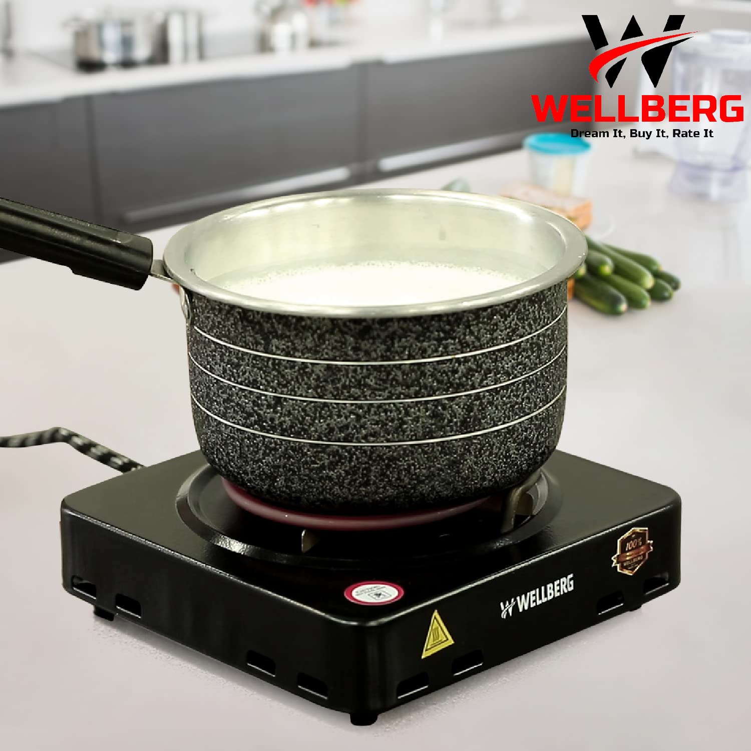 Buy WELLBERG | Hot Plate Cooktop Grill 1200WATT | Shock Proof And Compact  Stove | Electric Coil Heat Resistant Outer Body| Manual Electric Cooking  Stove | Consume Less Power Than LPG | Portable Induction | BLACK Online at  Low Prices in India ...
