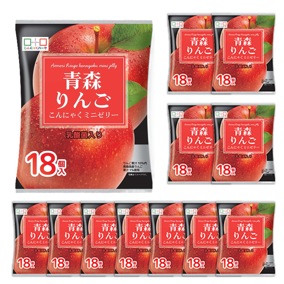 Amazon.co.jp: こんにゃくパーク 青森 りんご こんにゃくミニゼリー 個