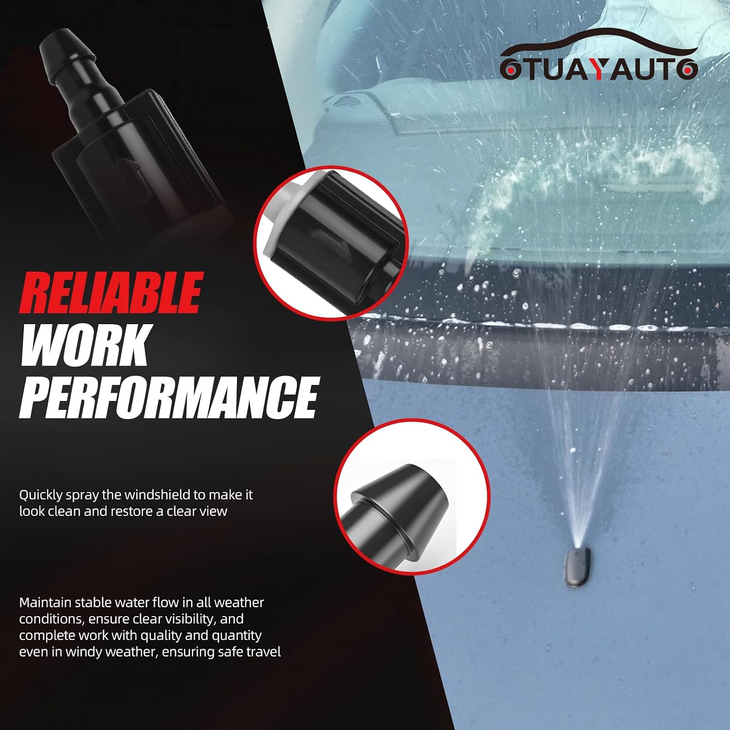 OTUAYAUTO 2PCS Universal Windshield Washer Check Valve Replacement for Toyota, Scion, Lexus and other Brands Wiper Check Valve for Windshield Washer Nozzles, Replaces OEM 85321-26020