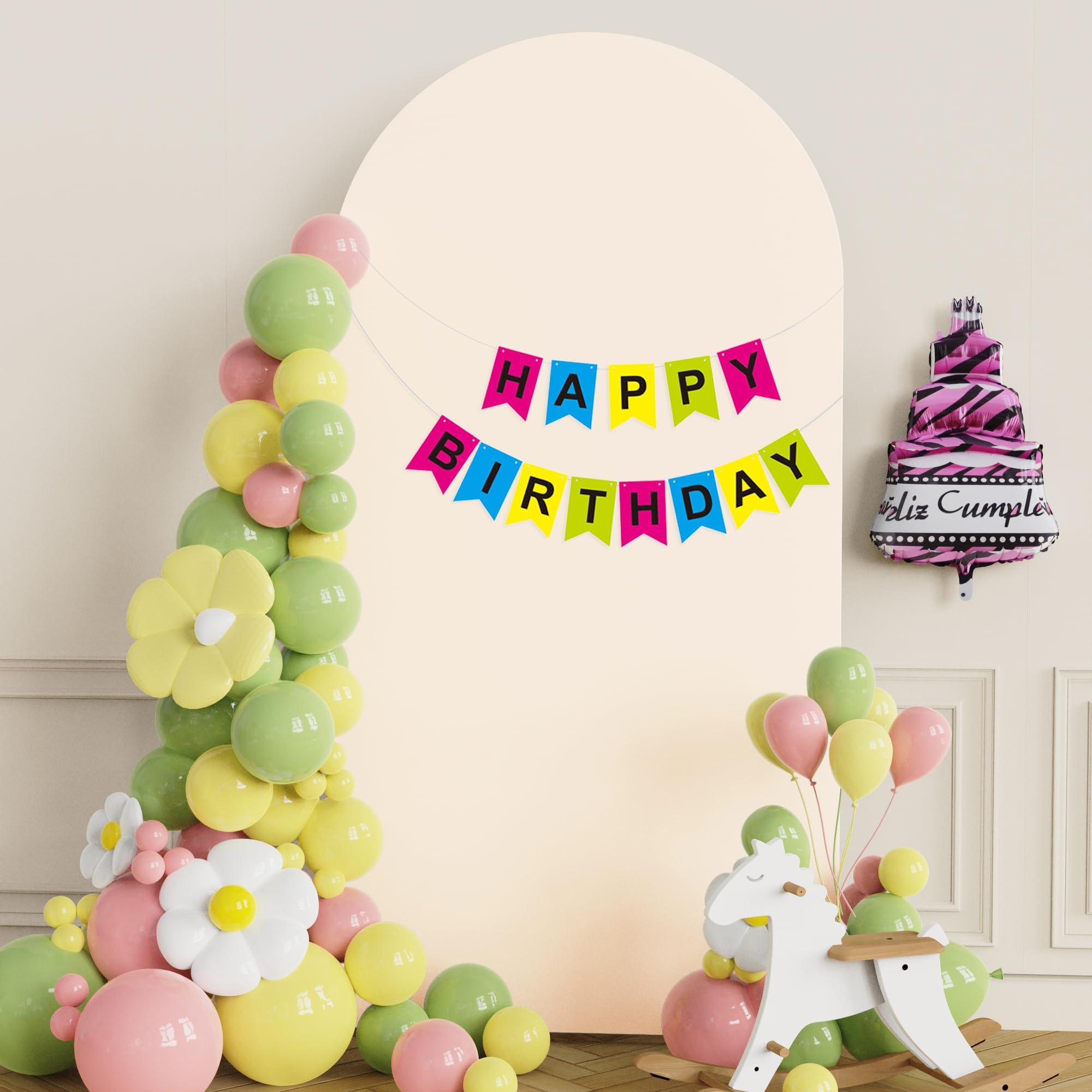 Putros Wedding Arch Cover 6.6FT Beige Spandex Fitted Arch Cover for Round Top Chiara Backdrop Stand Covers for Wedding Birthday Party Decoration