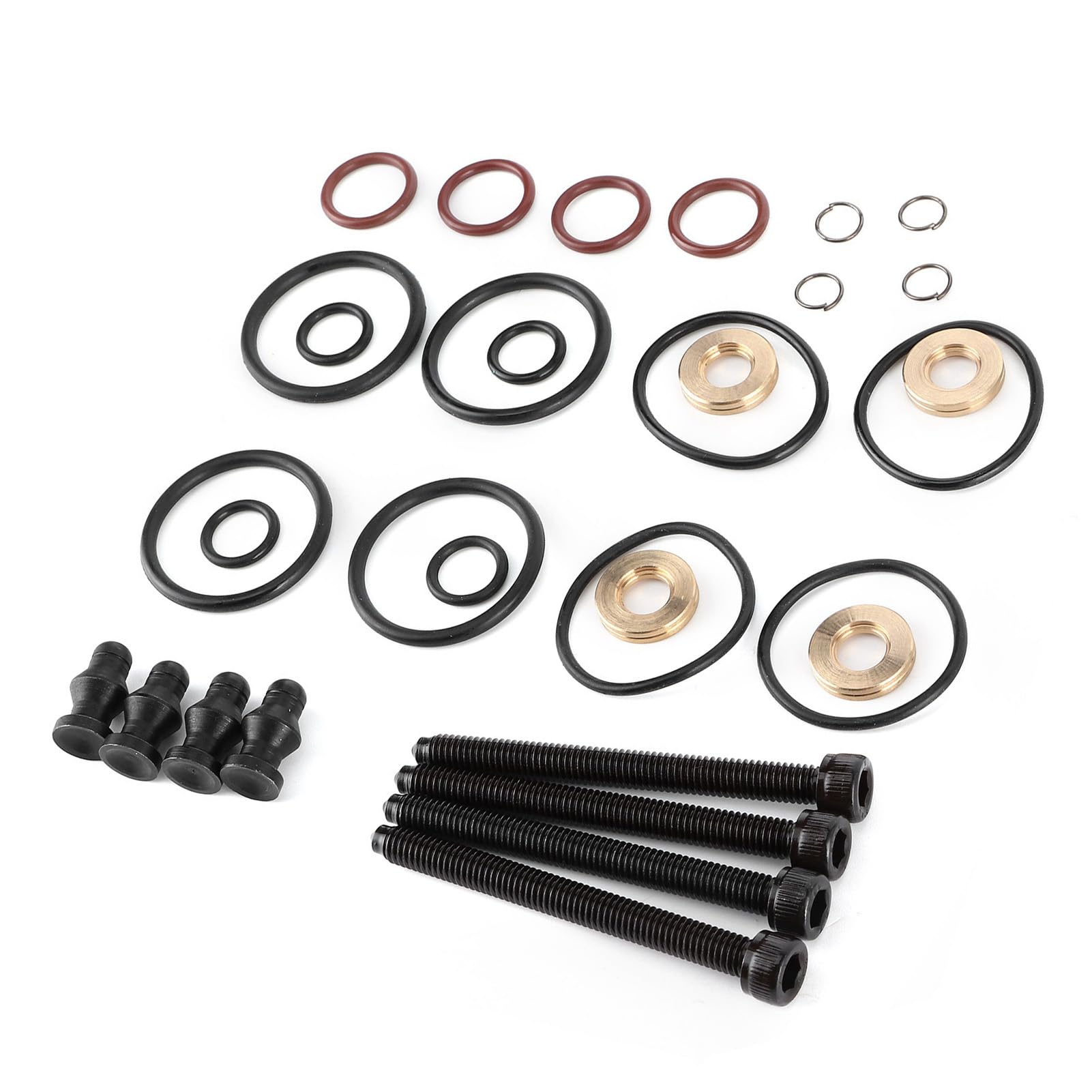 aqxreight - Kit di guarnizioni dell'iniettore di carburante, 4 set Kit di guarnizioni per ugelli della pompa Kit di riparazione per guarnizioni di iniettori di carburante Kit di tenuta per bulloni di