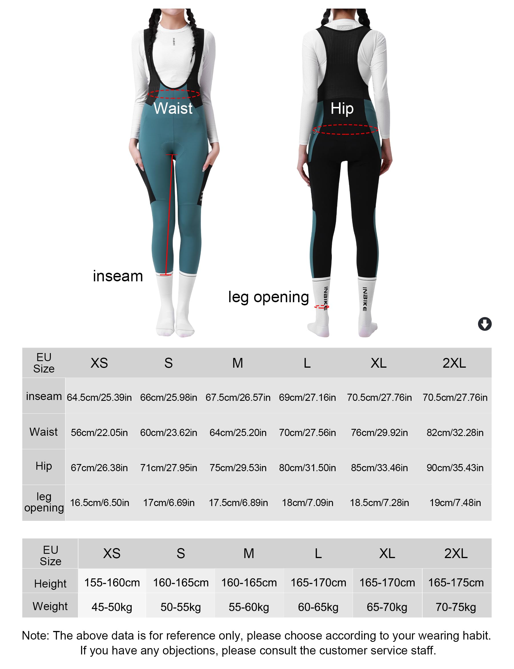 INBIKE Spodnie rowerowe Bib Bib, spodnie rowerowe, damskie, długie, zimowe, termiczne, wyściełane, z kieszeniami, polarowe, odblaskowe logo, oddychające, elastyczne, wygodne