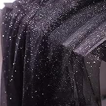 Tissu en tulle doux à paillettes 50 cm x 150 cm - Pour couture, bricolage, bricolage, vêtements, jupe en tulle, robe de mariée, voile, nappe, décoration de fête de mariage, noir