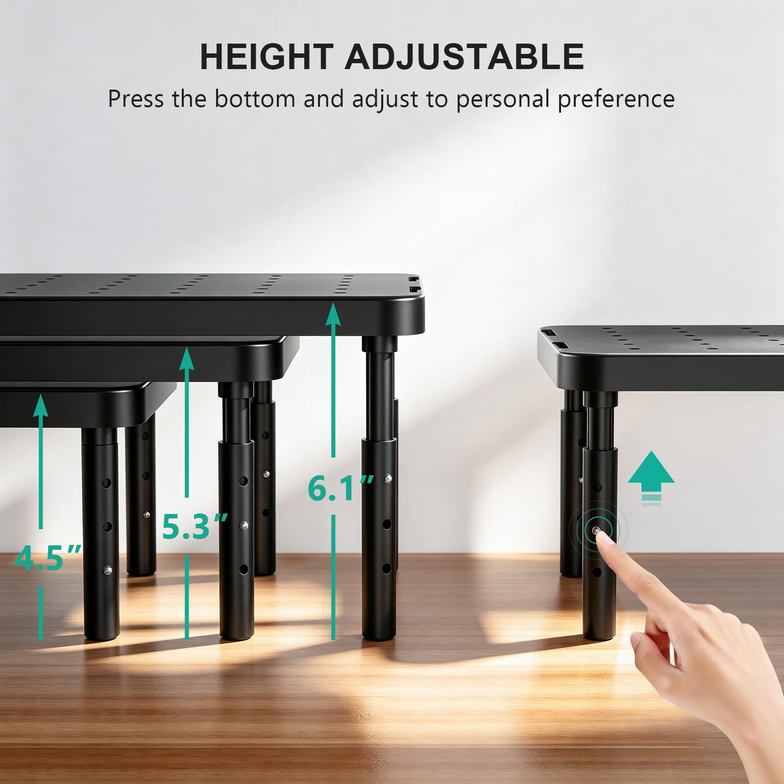 WALI Computer Monitor Stand for Desk, Adjustable Laptop Riser, up to 44 lbs view 8