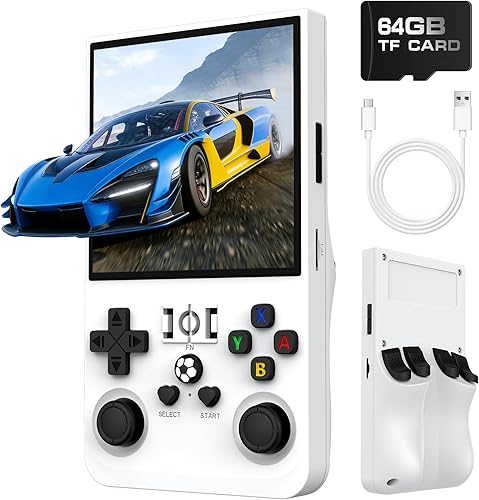 R36MAX - Consola de juegos de mano retro, consola de juegos retro con 64G incorporados, más de 18000 juegos clásicos, pantalla IPS de 4.0 pulgadas