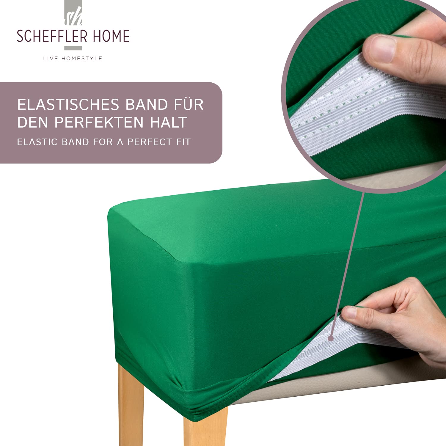 SCHEFFLER-HOME Zara Coprisedie seduta 2 pezzi, elasticizzato Copertura