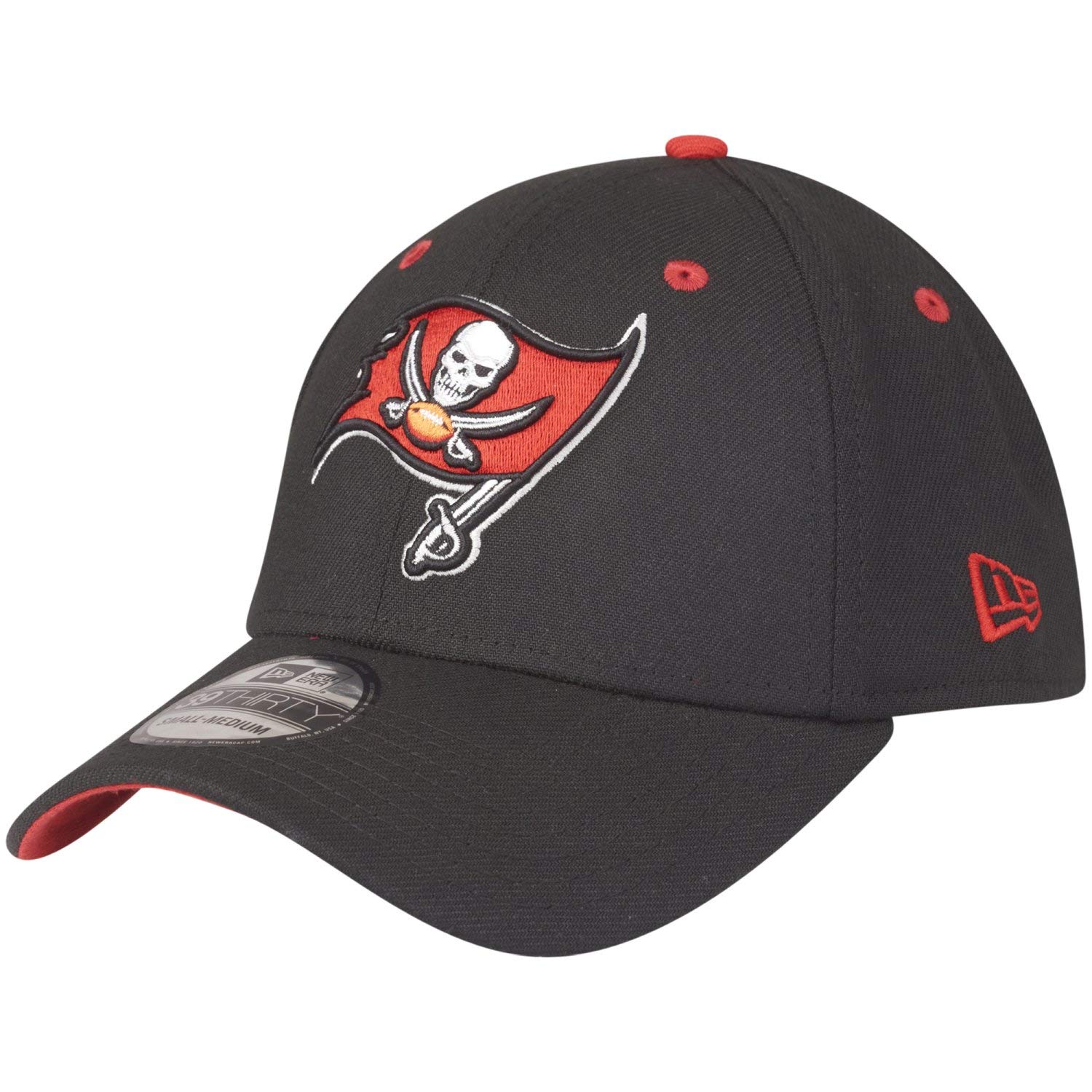 New Era Unisex Black 39Thirty Stretch Cap - Nfl Tampa Bay Buccaneers - S/M