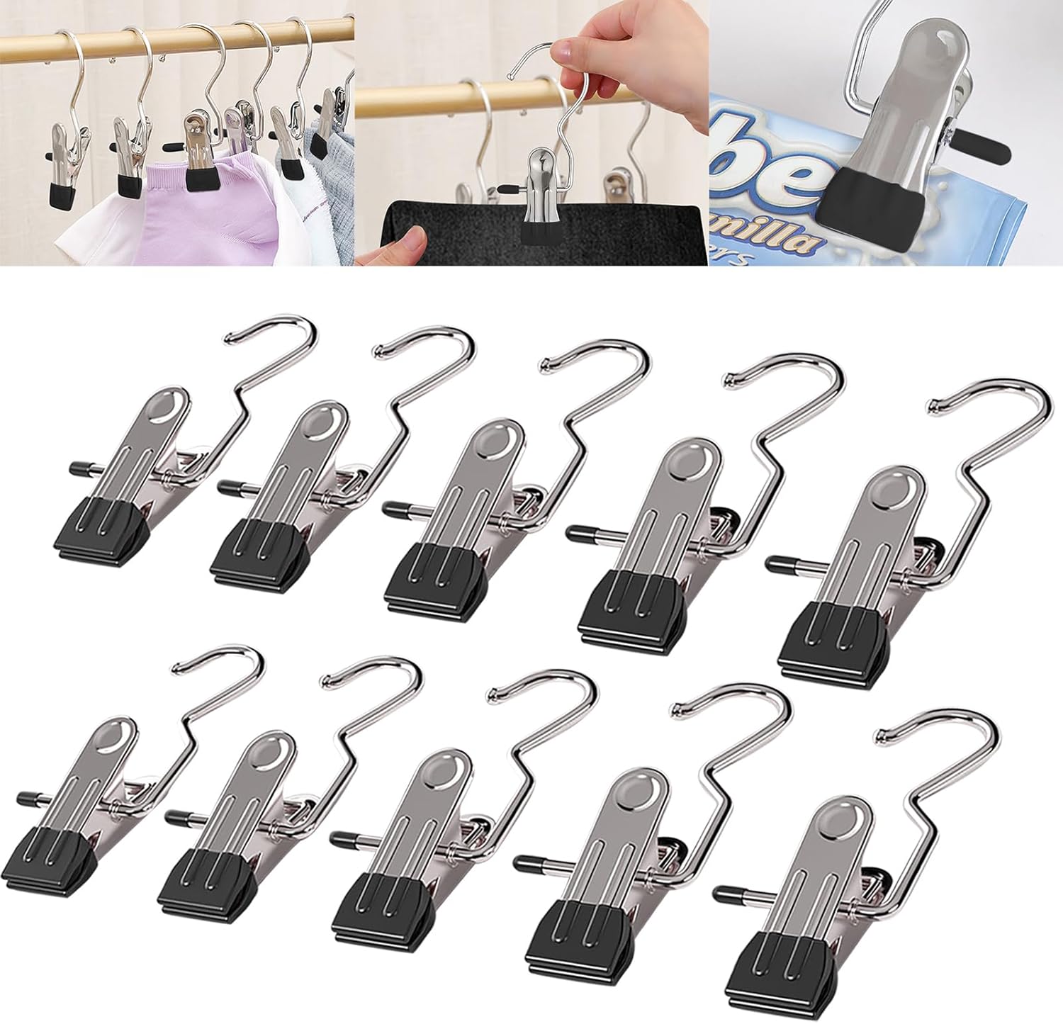 10PC SpaceSaving Clothespin Hat Pants Storage Hanging