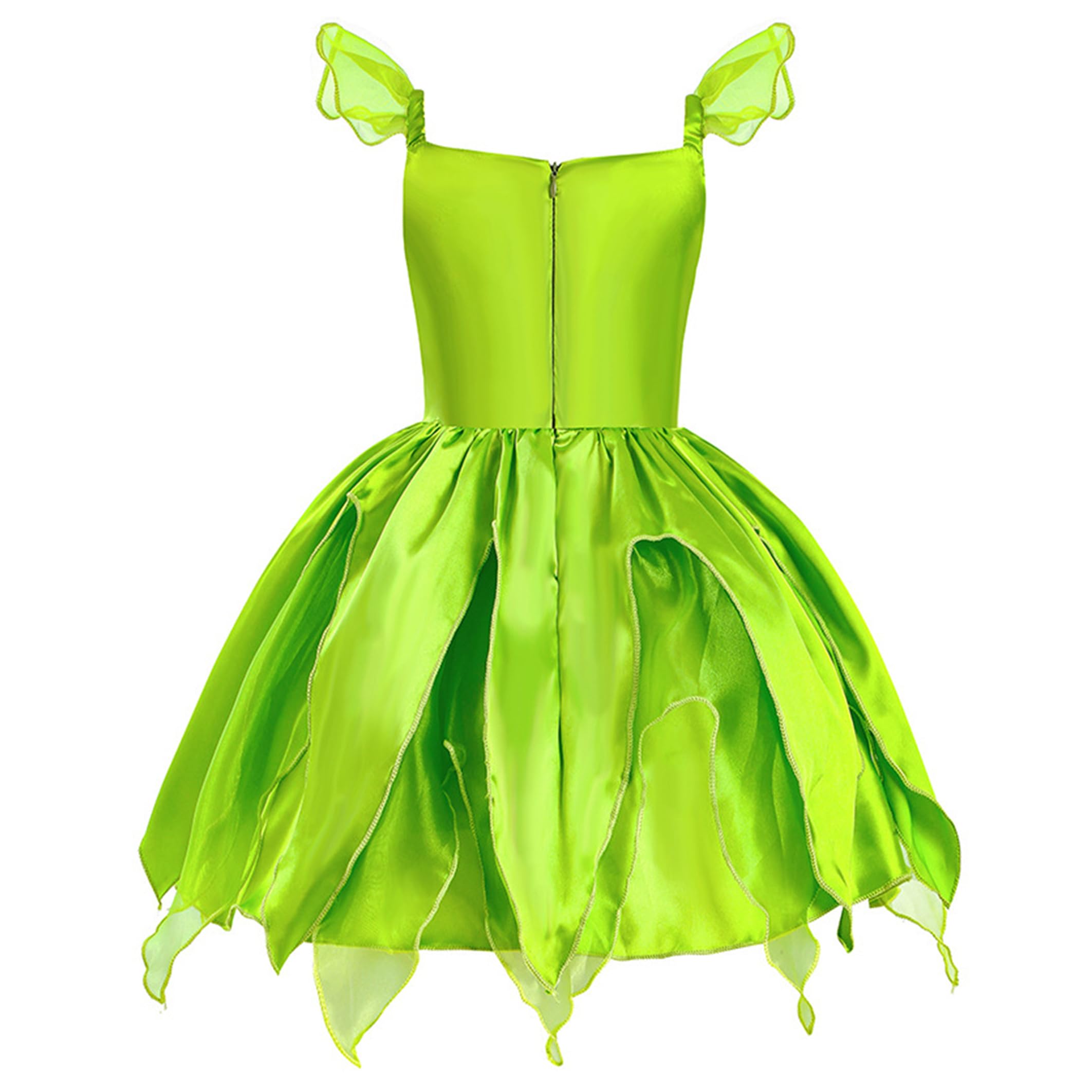 YOSICIL Abito verde Pixie Principessa Tiana Campanellino Bambini con Ali di Farfalla Bacchetta Magica Fascia per Capelli Carnevale Cosplay Festa Compleanno Vestire