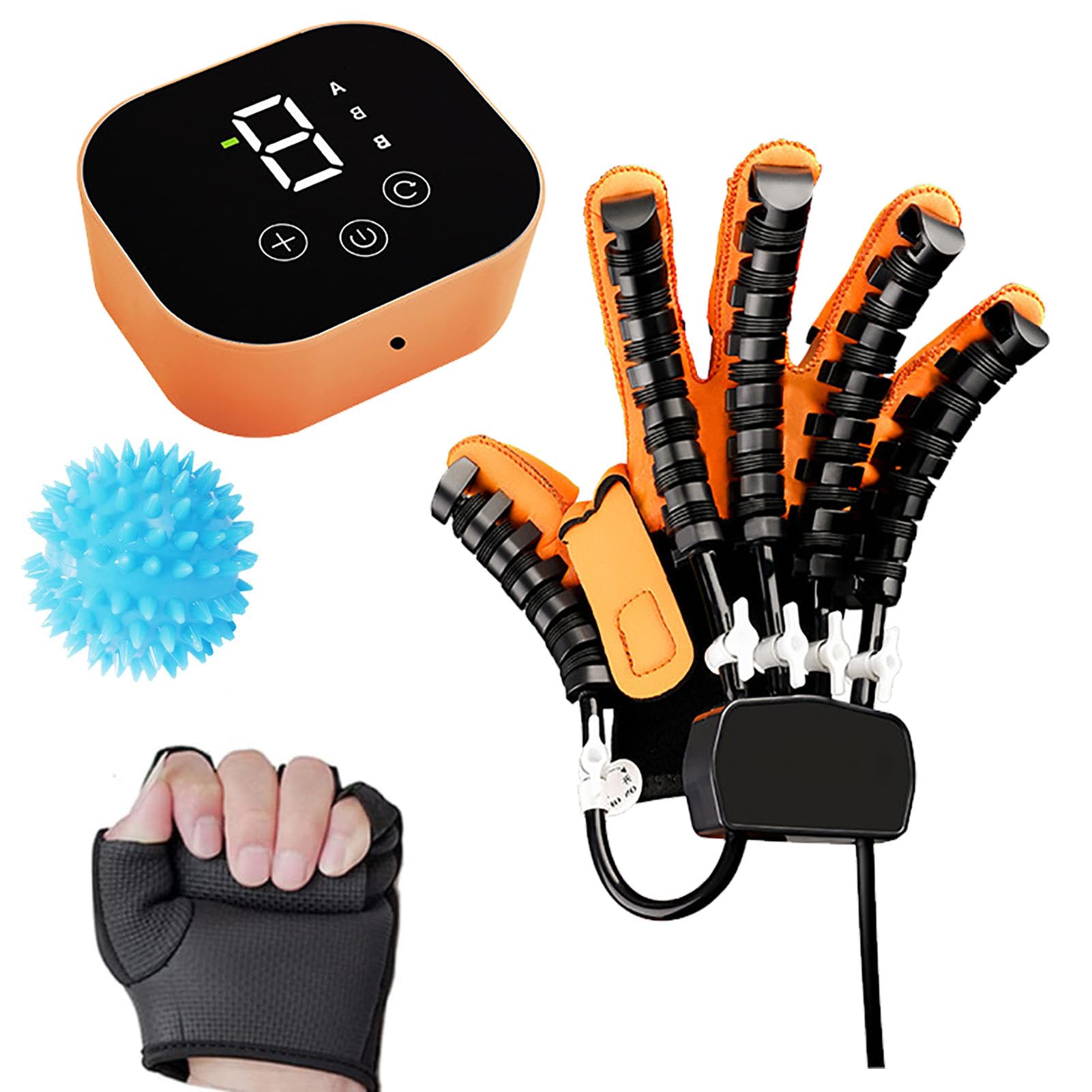 Guanto Robot per Riabilitazione, Guanti Robotici per Mano Colpita, Guanti Robot per Allenatore per Riabilitazione Dita Emiplegia, Ortesi per Dita(Size:L,Color:Sinistra)