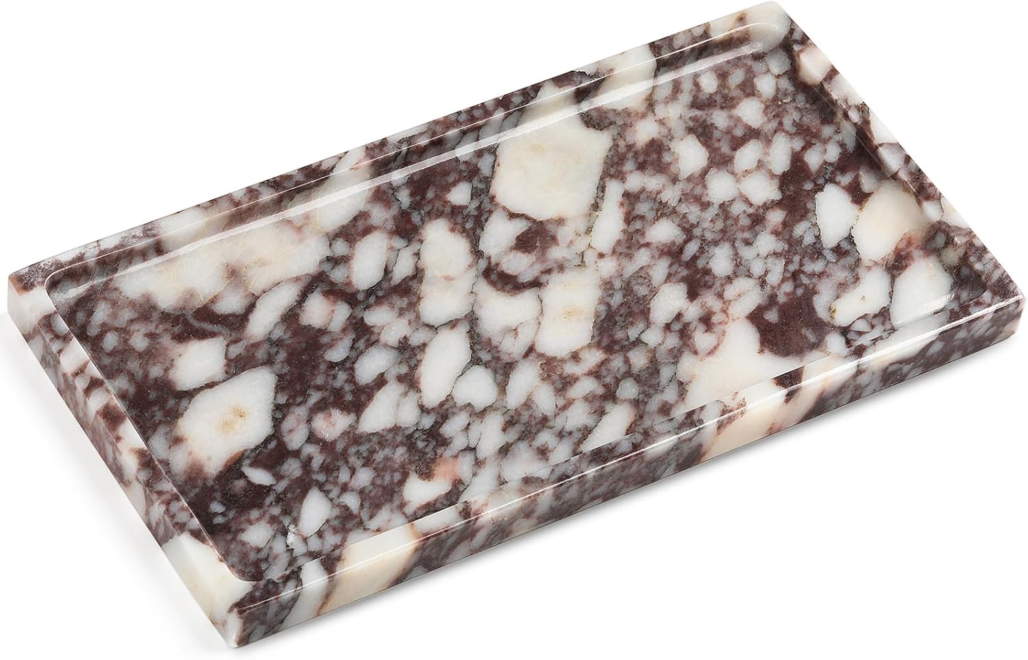 Natural Marble Vanity Tray - Moujings Genuine Marble Perfume Tray for Bathroom Decor, Stone Bathroom Vanity Organizer Tray for Kitchen Counter, Candles, Jewelry, Coffee, Makeup, Key - Image 9