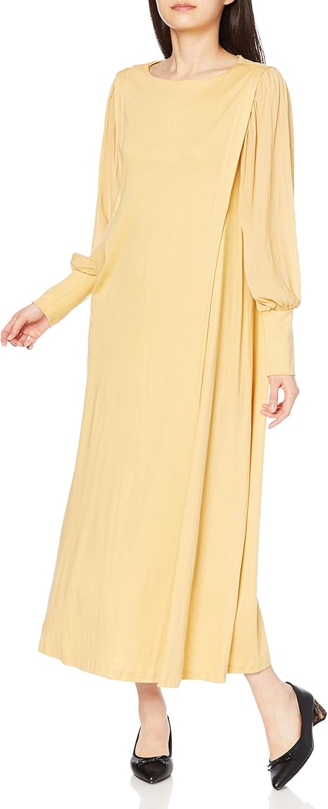 Amazon Co Jp ロペピクニック カジュアルドレス 一部店舗限定 Mon E Toile スムースコンビジャージタックdress レディース イエロー 38 服 ファッション小物
