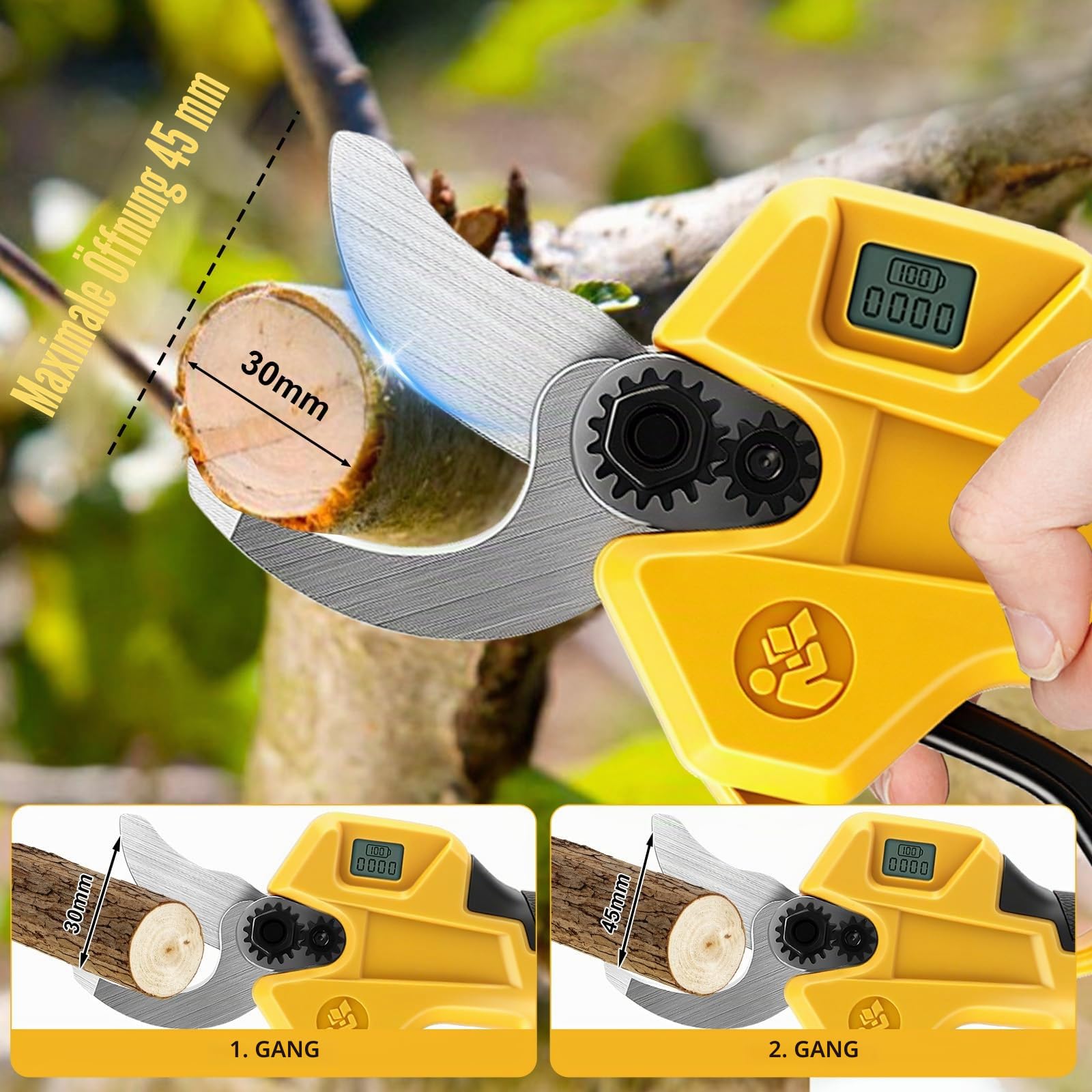 WingFly Akku Astschere, Elektrisch Gartenschere für Dewalt 18V,20v