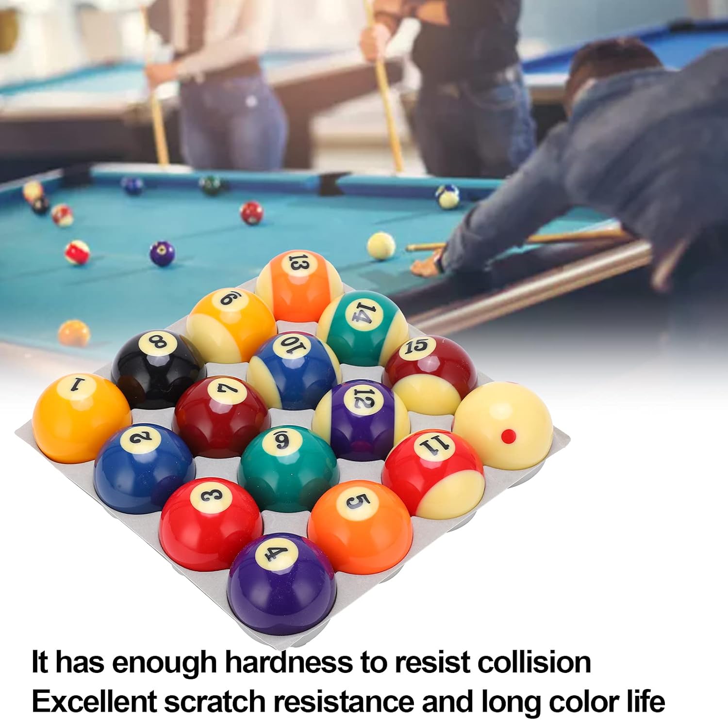 Billiard Ball Set, 16 Billiard Balls, 2-1/4 Inch Regulatory Size Pool Table Balls for Replacement