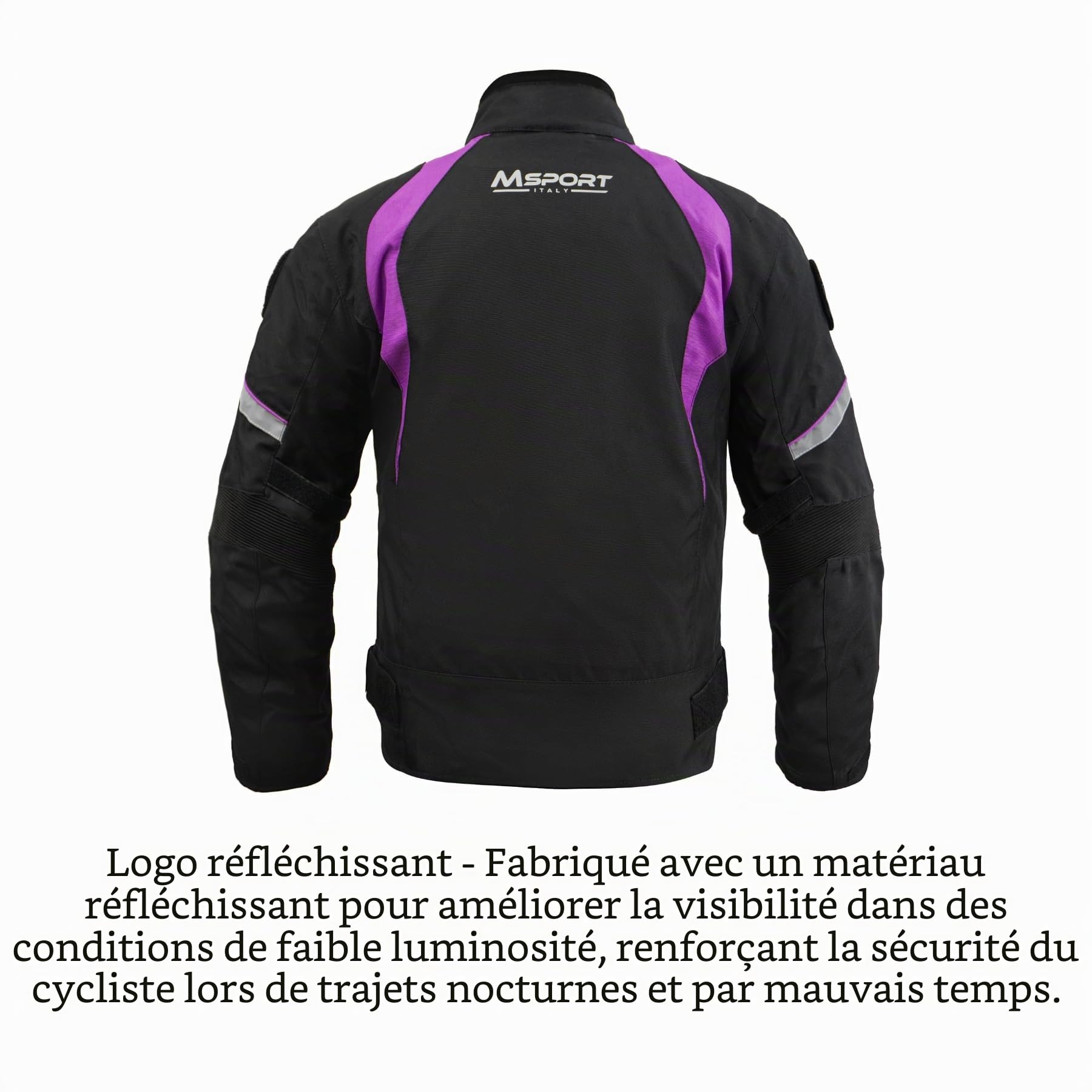 Veste Moto Imperméable Femme, Veste avec Doublure Amovible et Protections