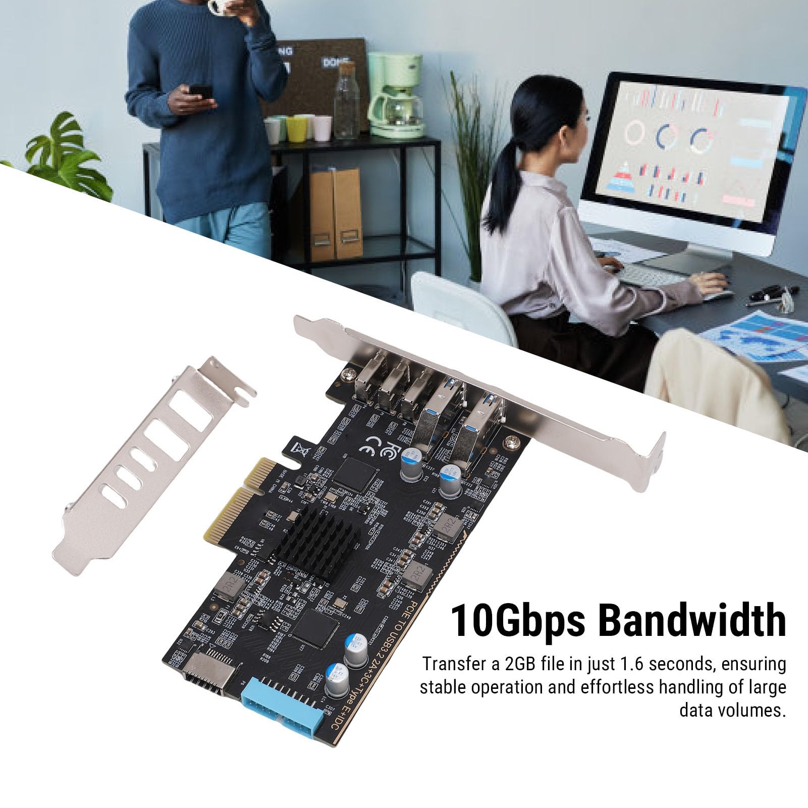 Jiawu Scheda PCI Express USB 3.2 Gen 2 Trasferimento Dati Efficiente 10 Gbps per Laptop e PC