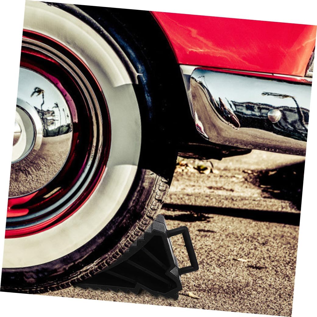 2Pcs Car Wheel Chocks Durable Slip Tire Stopper for Secure Vehicle Positioning Material for Cars Rvs and Trailers