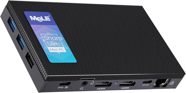 HiMeLE Quieter4C N150 Fanless Mini PC with OS up to 3.6GHz, 4 Cores, 4 Threads, 8GB DDR4, 256GB Desktop PC, Supports 4K Triple Display, Dual HDMI + USB-C Connection, WiFi 5/BT5.1/Wired LAN