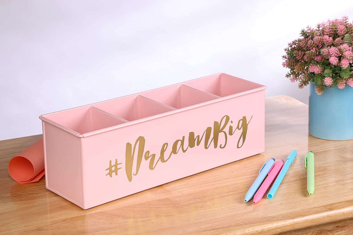 Pen Holder for Desk | Good Vibes Pencil Holder for Home Office Desk Organizer Tabletop Decoration | Pencil Holder Organizer for Desk Accessories