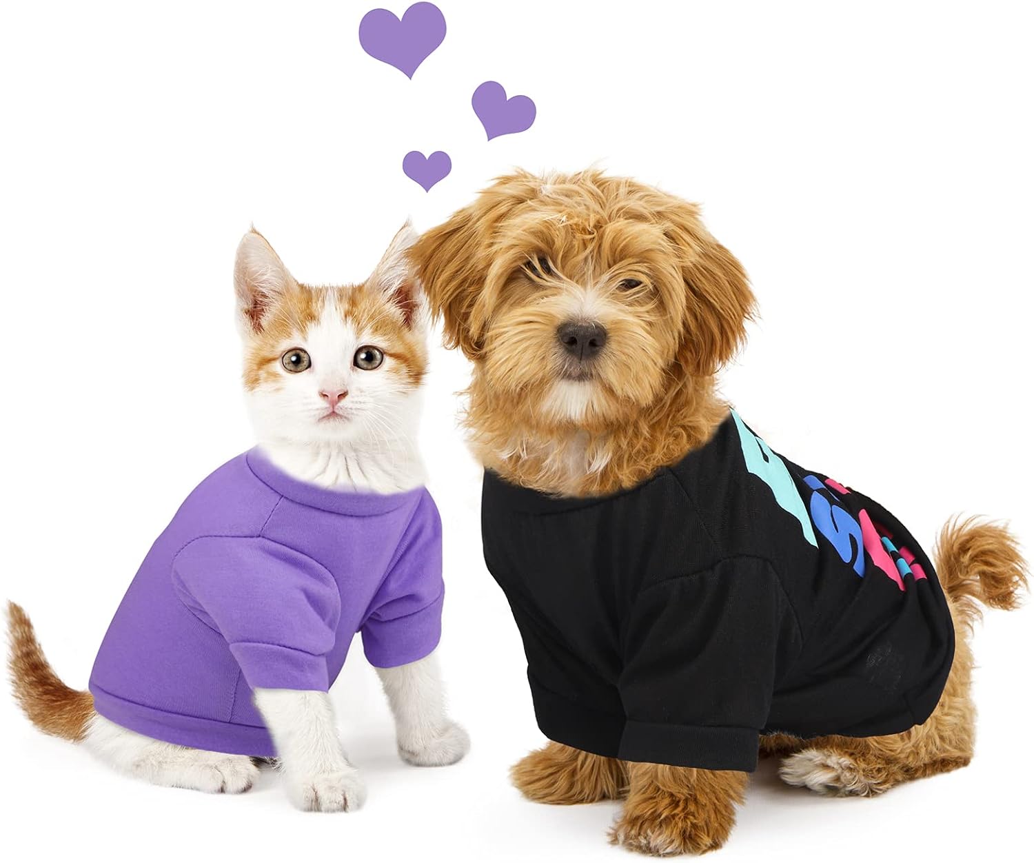 RUODON 3 Printed Puppy Shirts Dog Shirt Pet T-Shirt and Dog Vest Soft Puppy Dog Clothes Pet Outfits Cute Pet Sweatshirt for Small Dogs and Cats (M) : Pet Supplies