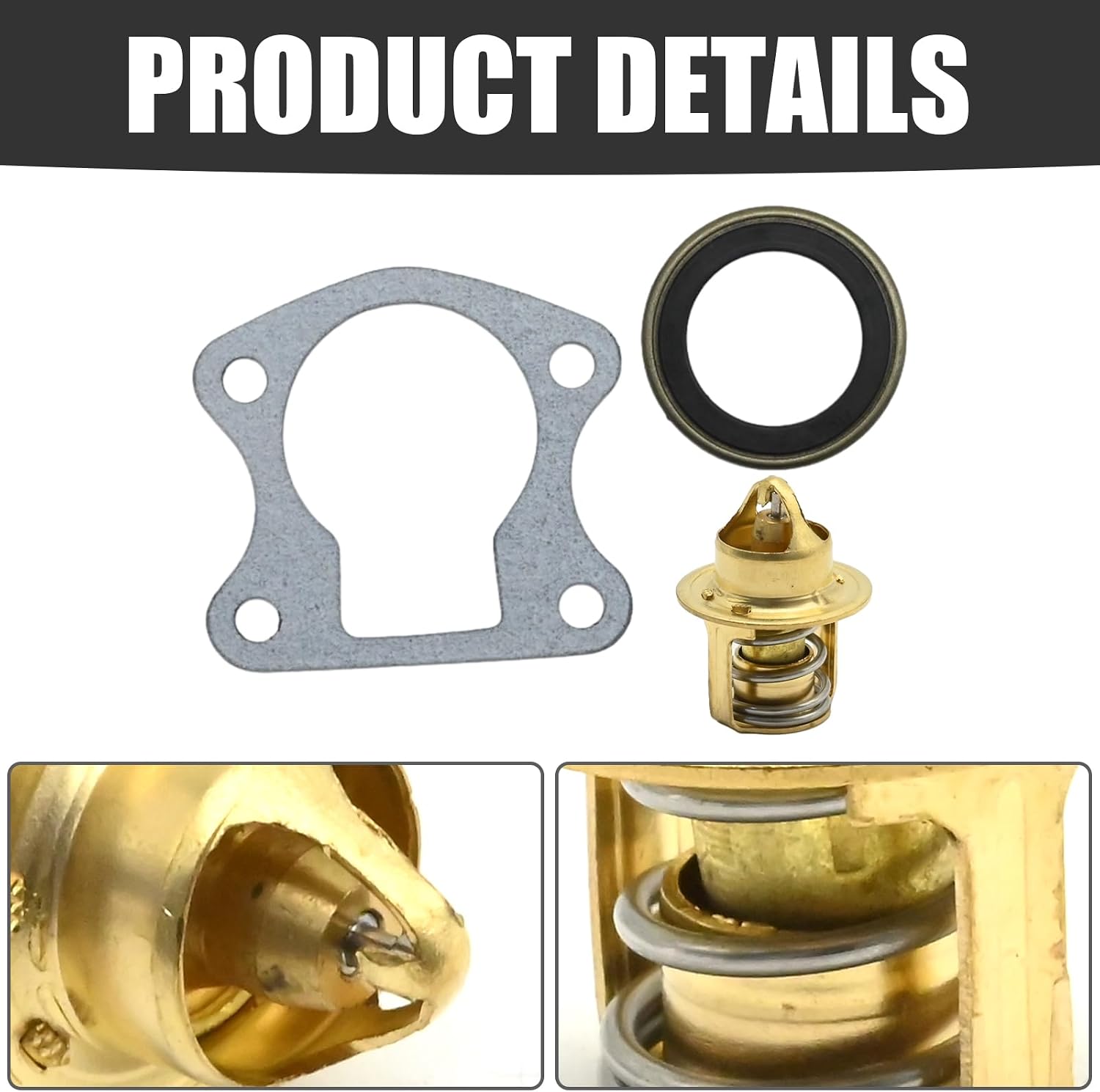F664068 Thermostat Kit, Replacement for Sportjet Jet 90 95 120 HP Outboard Motors Replacement for Force Outboard 75 85 90 120 125 150 HP, Replaces F476067