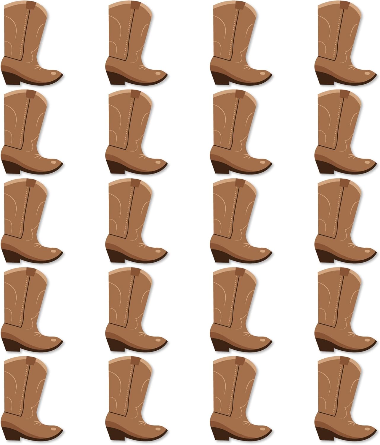 Big Dot of Happiness Western Hoedown Large Cut-Outs - Cowboy Boot Decorations, DIY Wild West Cowboy Large Party Essentials, Set of 20 - Image 6