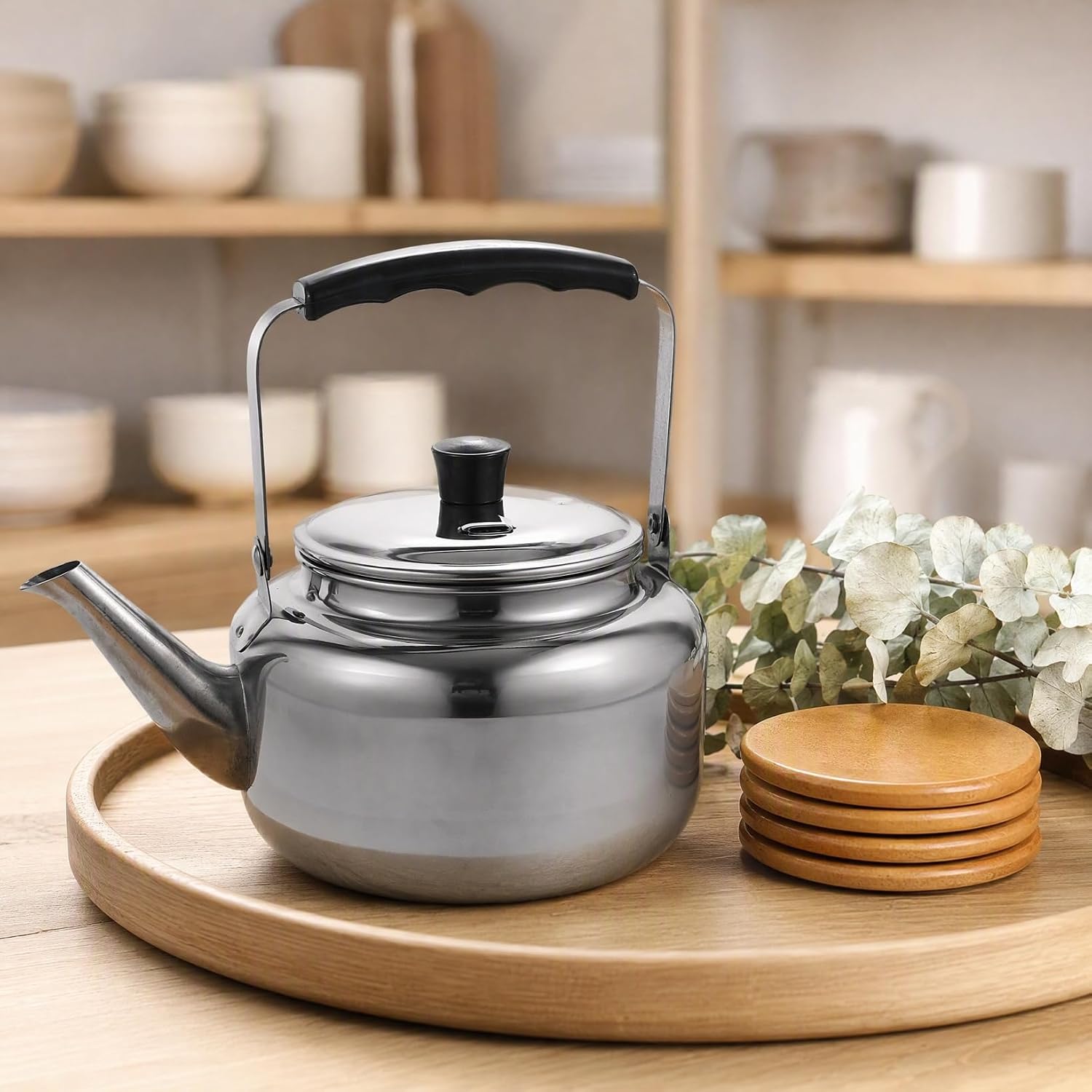 DOITOOL Stainless Steel Tea Kettle 1.5 Quart Water Kettle Stove Top with Antiscald Handle Heating Water Pot for Tea Coffee Oatmeal Instant Soup Home Camping Outdoor Use 7.08 X 5.11 X 4.52 in