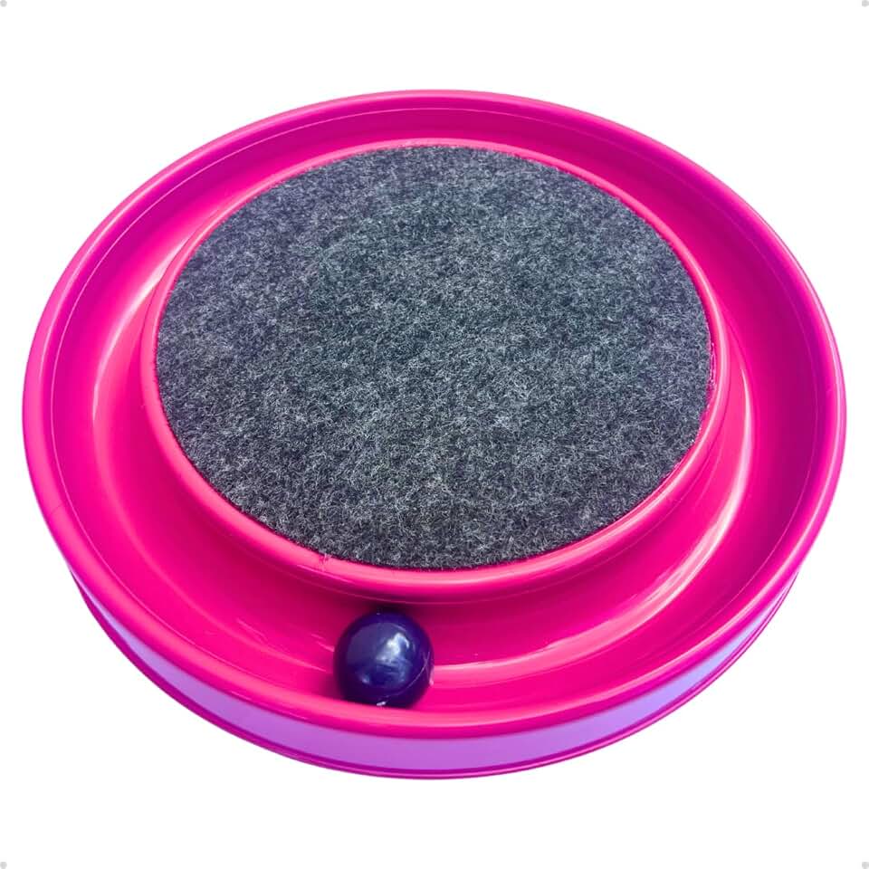 Arranhador Interativo Rosa para Gatos com Bolinha Antientresse