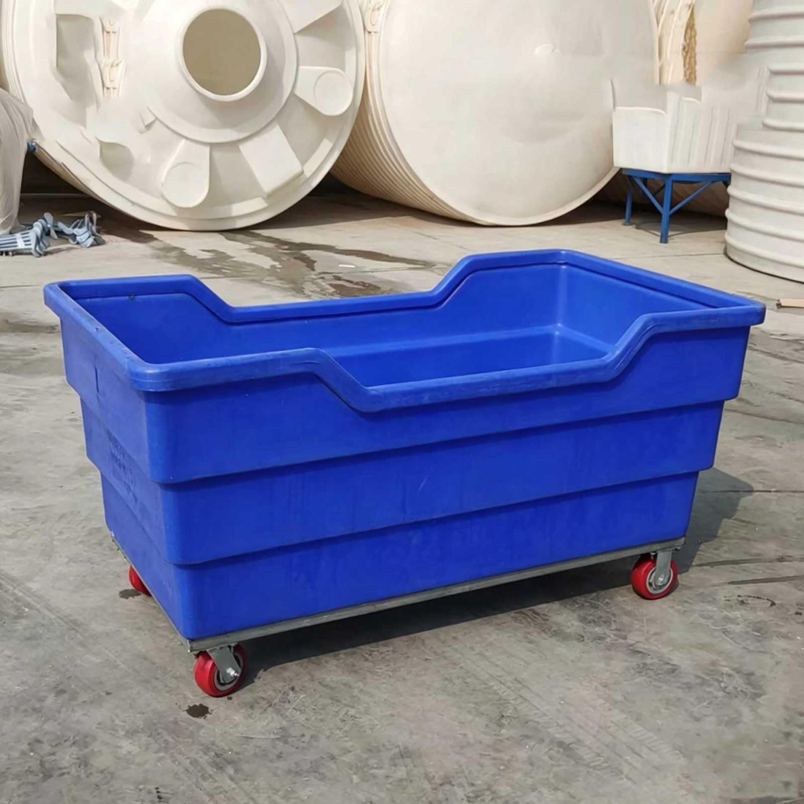 Hotel Laundry Cart, Plastic Linen Trolley with Swivel Casters, Extra Large Laundry Basket for Hospitals, Cleaning Services(J)