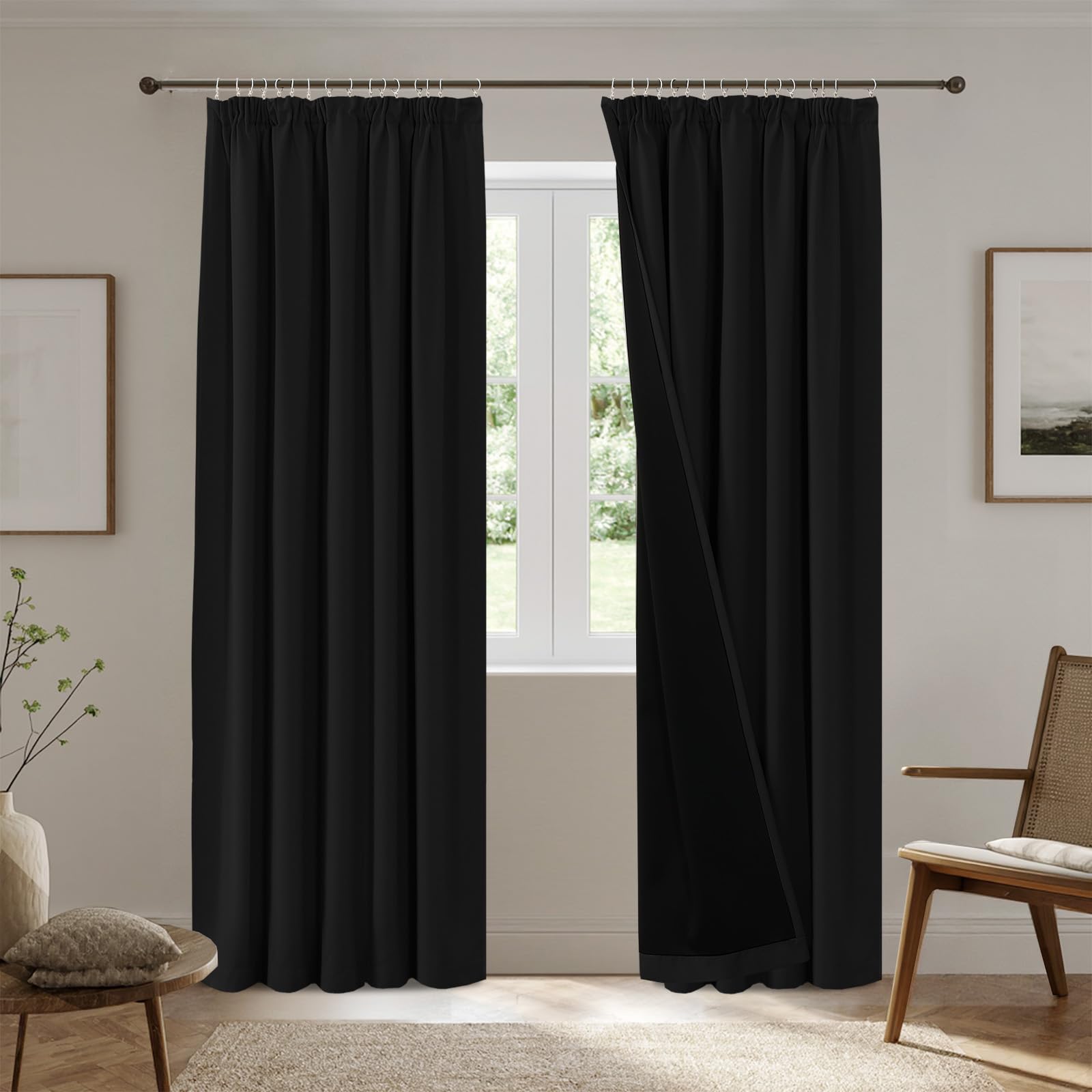 H.Versailtex 100% Blackout Thermal Insulated Curtains for Bedroom Long Curtains & Drapes