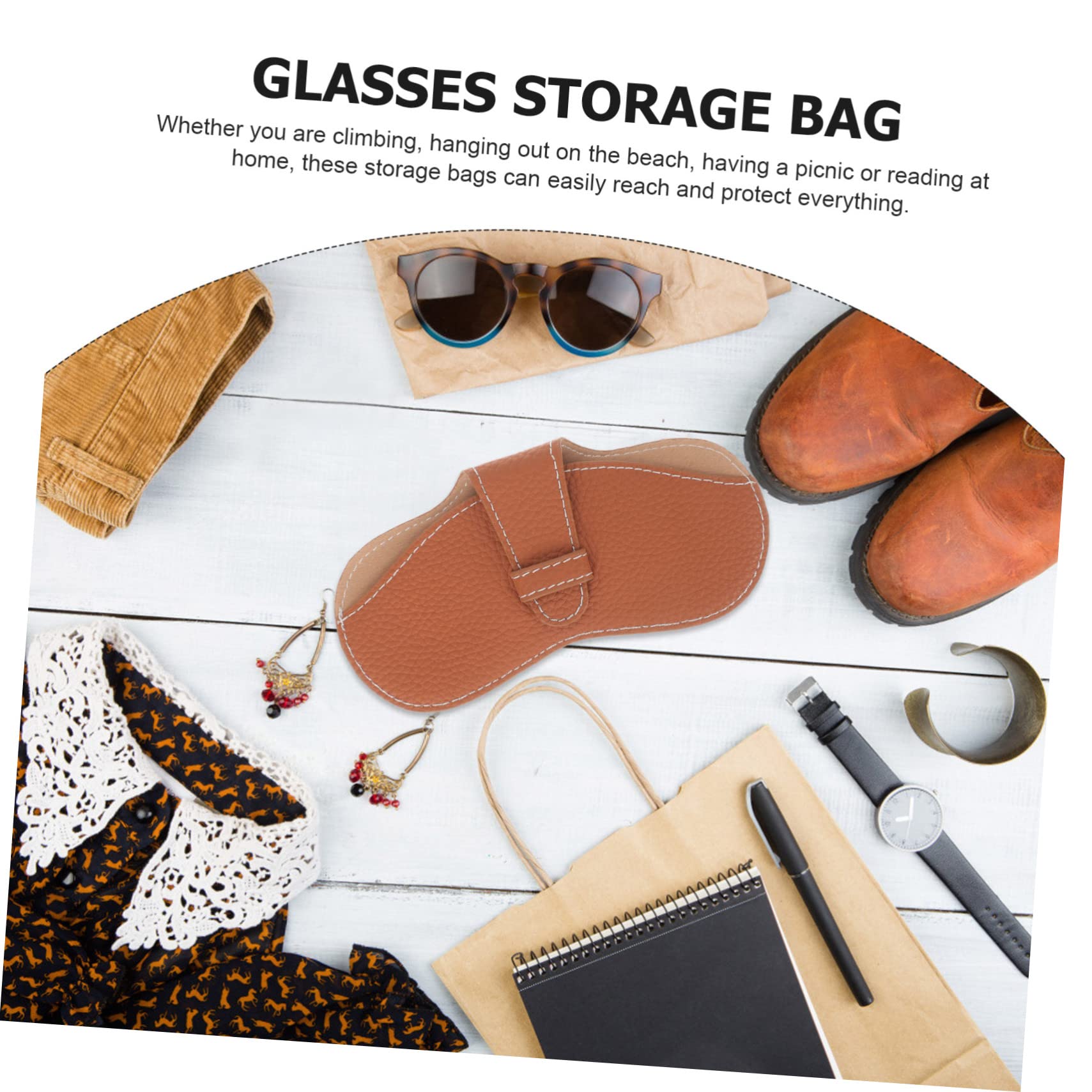 Veemoon Housse De Pour Lunettes Anti-Lumière Bleue Étui Pour Étui Souple Et Résistant Accessoire Fin Et Grand Format Cuir Marron