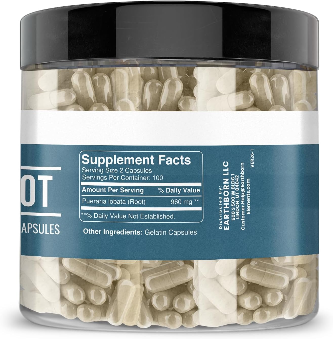 Earthborn Elements Kudzu Root 200 Capsules, Pure & Undiluted, No Additives - Image 2