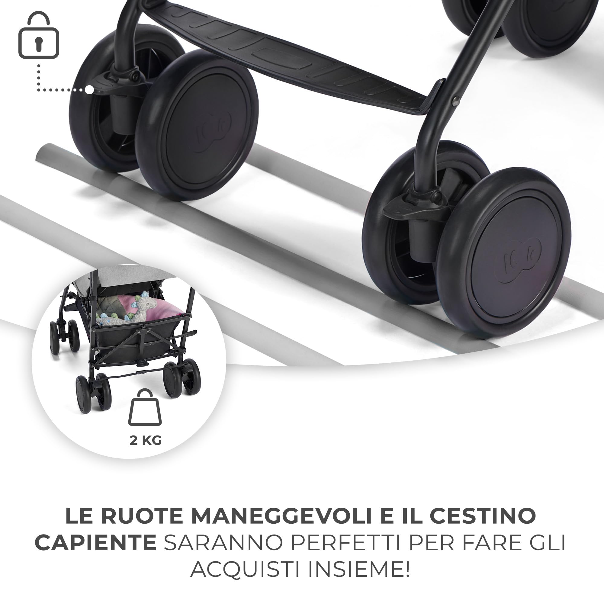 kk Kinderkraft Passeggino Leggero SIESTA, Pieghevole Veloce Compatto, Schienale reclinabile, Barra di sicurezza, Posizione Nanna, Accessori, fino a 22 kg, Grigio