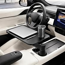 360 Rotating Car Desk Tray for Laptop & Food, Fits Tesla Model Y/3/S