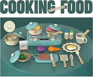29 Pieces of Induction Cookware Pretend Play Toys, Including Frying Pans, Cooking Pans, Cutting Food Toys And Toy Utensils, Fake Food Toys For Children's Kitchens, Gifts for Boys And Girls
