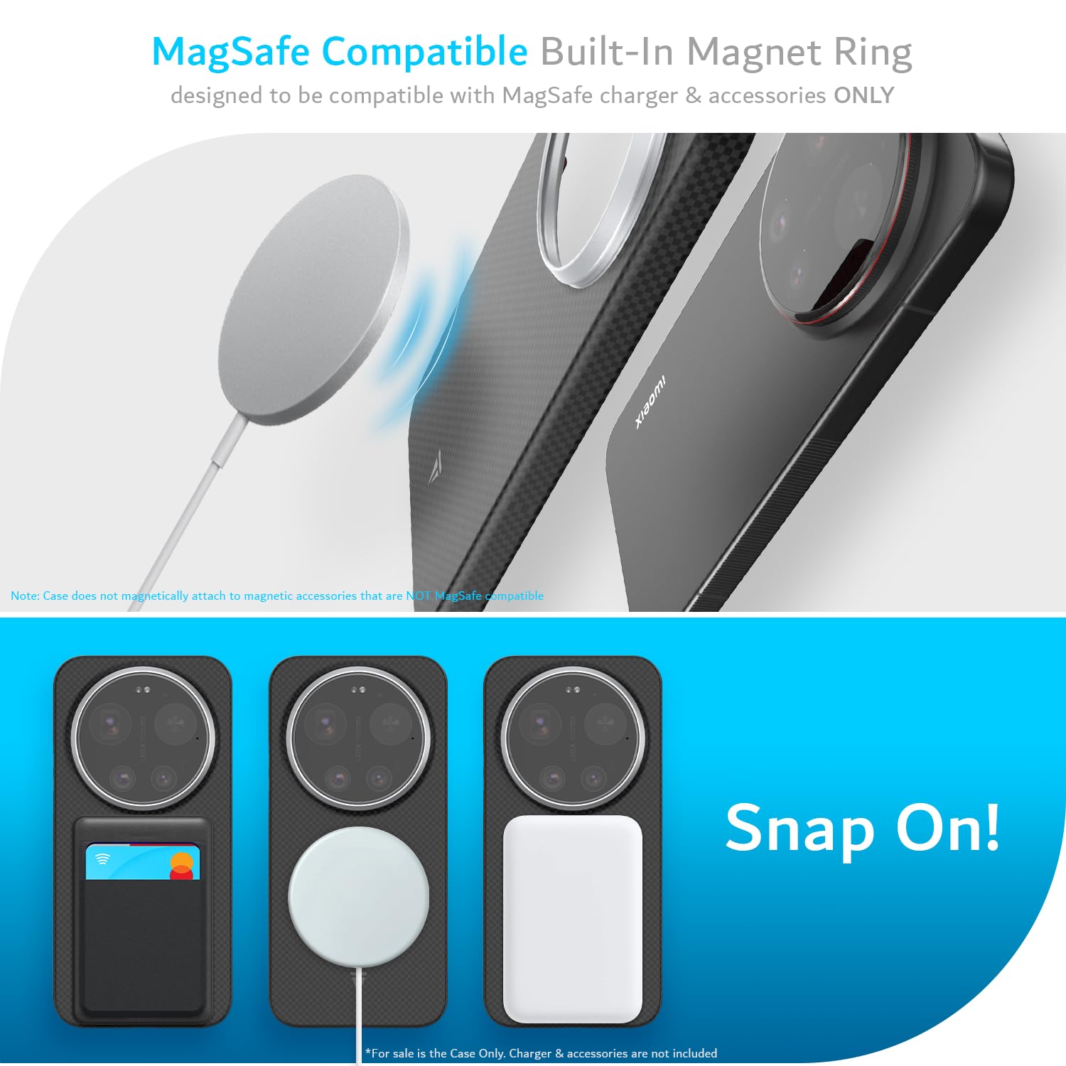 TUDIA Aramidfaser 1500D Schutzhülle für Xiaomi 17 Ultra 5G (2026) – [MagSafe-kompatibel], ultradünn, leicht, starrer Griff, Schutzhülle für Leica Leitzphone, mattes Schwarz