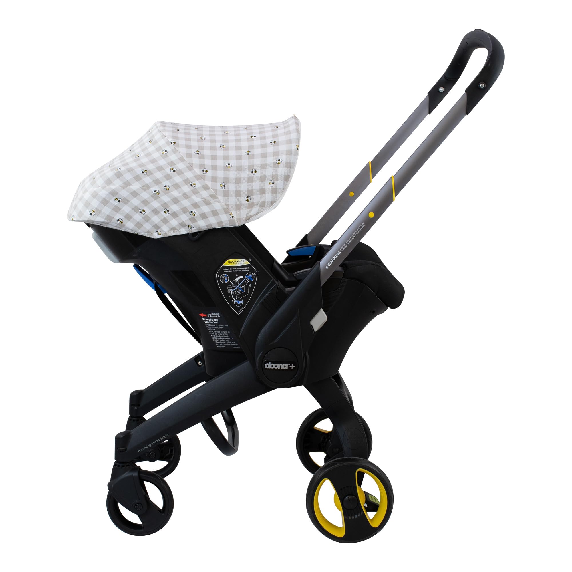 JYOKO KIDS Verdeck für Autositz und Kinderwagen, kompatibel mit Doona, 100% Baumwolle, White Star