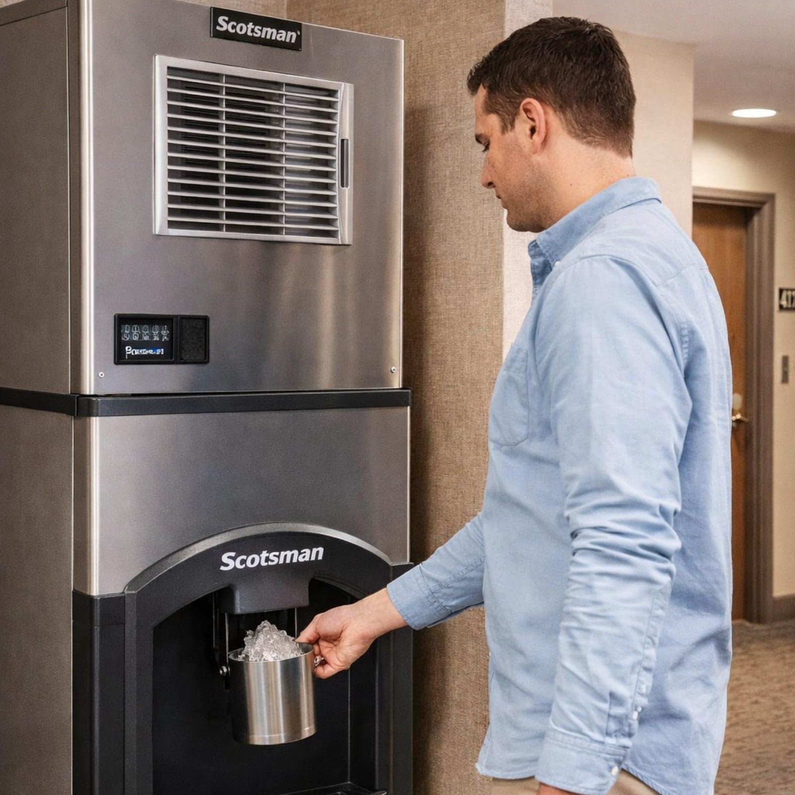 Scotsman Prodigy Elite Medium Cube 22" Ice Maker - 362 Lb/Day, 120 Lb Hotel Bin on Fridge.com - View 6