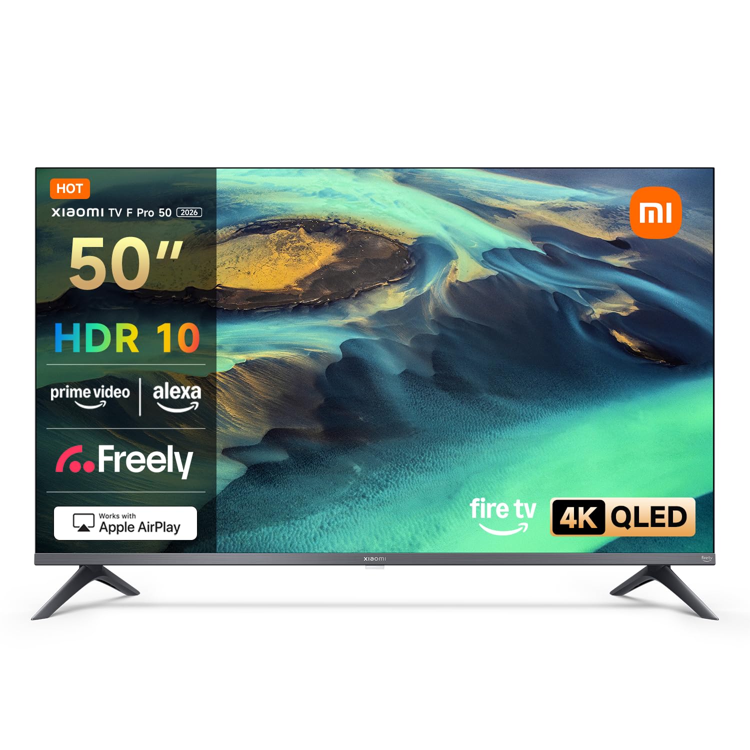 XIAOMI TV F Pro 50, 50 Inch (127 cm), 4K UHD QLED, Smart TV, Fire TV, HDR10, 60Hz with 120Hz Game Boost Mode, MEMC, Alexa Voice Control, Works with Apple AirPlay