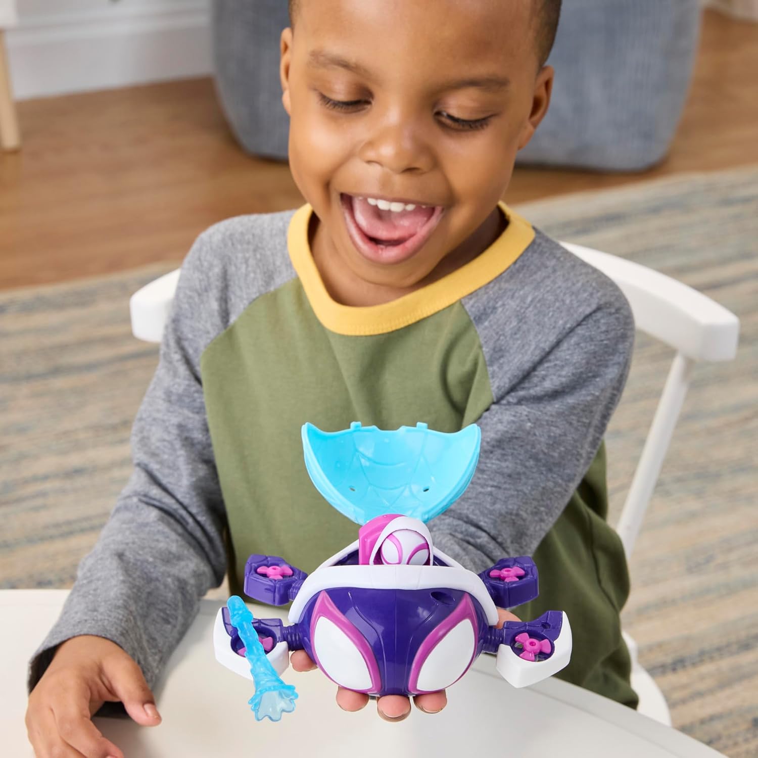 Marvel Spidey and his Amazing Friends Water-Webs Ghost Turtle, 3-Inch (7.6 CM) Toy Submarine & Action Figure, Super Hero Water Toys, Kids Ages 3+
